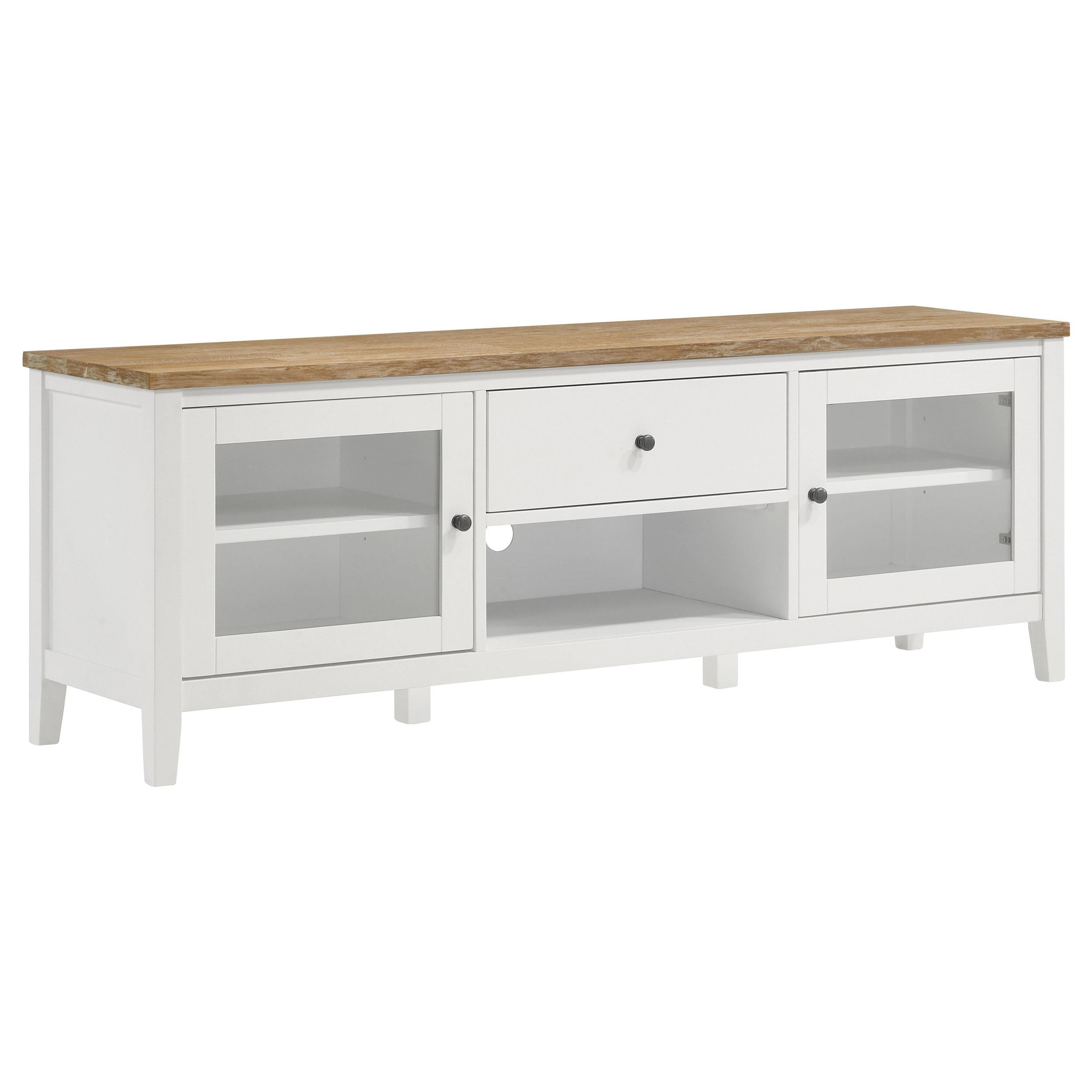 Coaster Furniture Angela 708253-SET 3-piece Entertainment Center with 67" TV Stand - Brown/White - Image 2