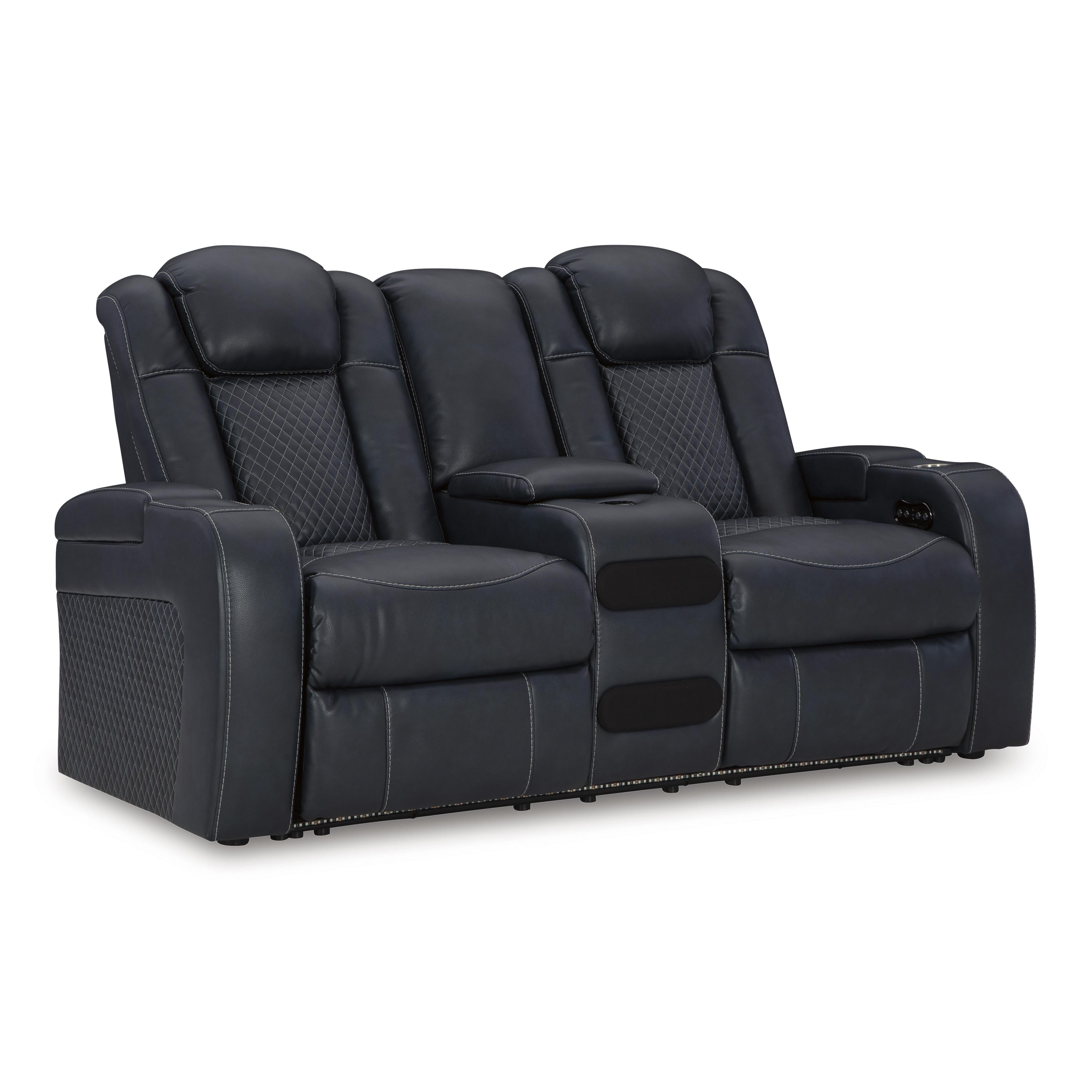 Signature Design by Ashley Fyne-Dyme 3660318 Power Reclining Loveseat with Console and Adjustable Headrest - Image 1