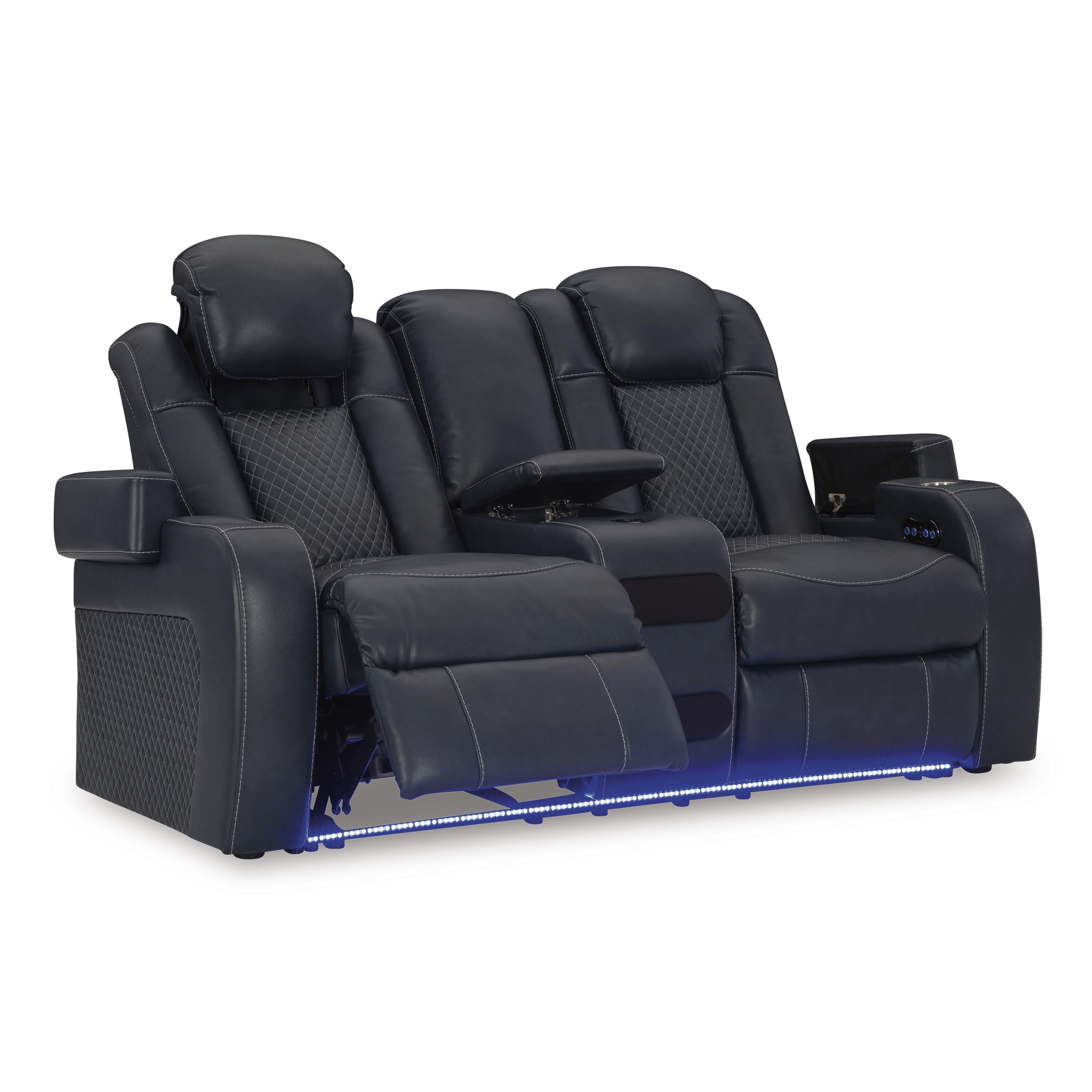 Signature Design by Ashley Fyne-Dyme 3660318 Power Reclining Loveseat with Console and Adjustable Headrest - Image 2