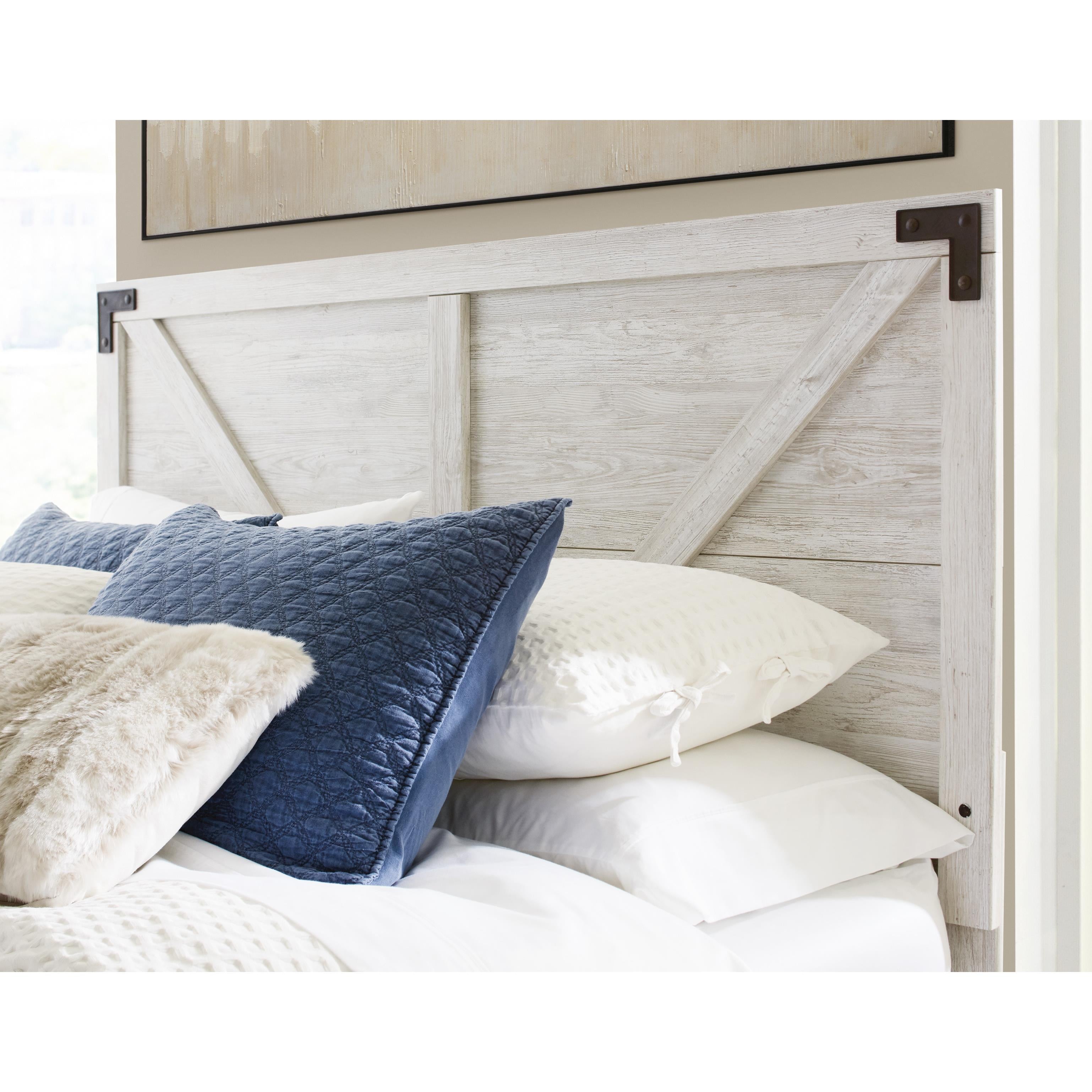 Signature Design by Ashley Shawburn EB4121-156 Full Crossbuck Panel Headboard - Image 3