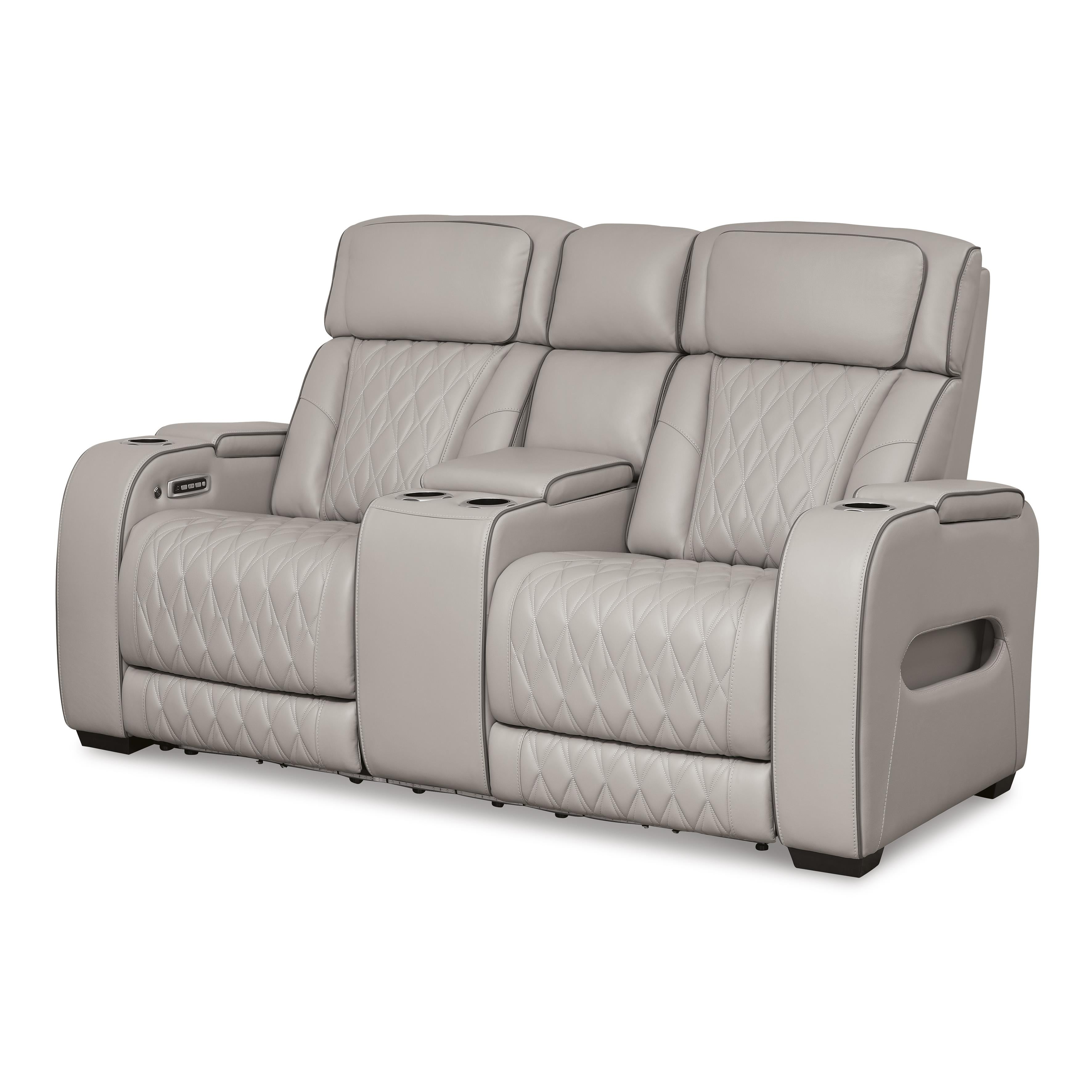 Signature Design by Ashley Boyington U2710518 Power Reclining Loveseat with Console and Adjustable Headrest - Image 1