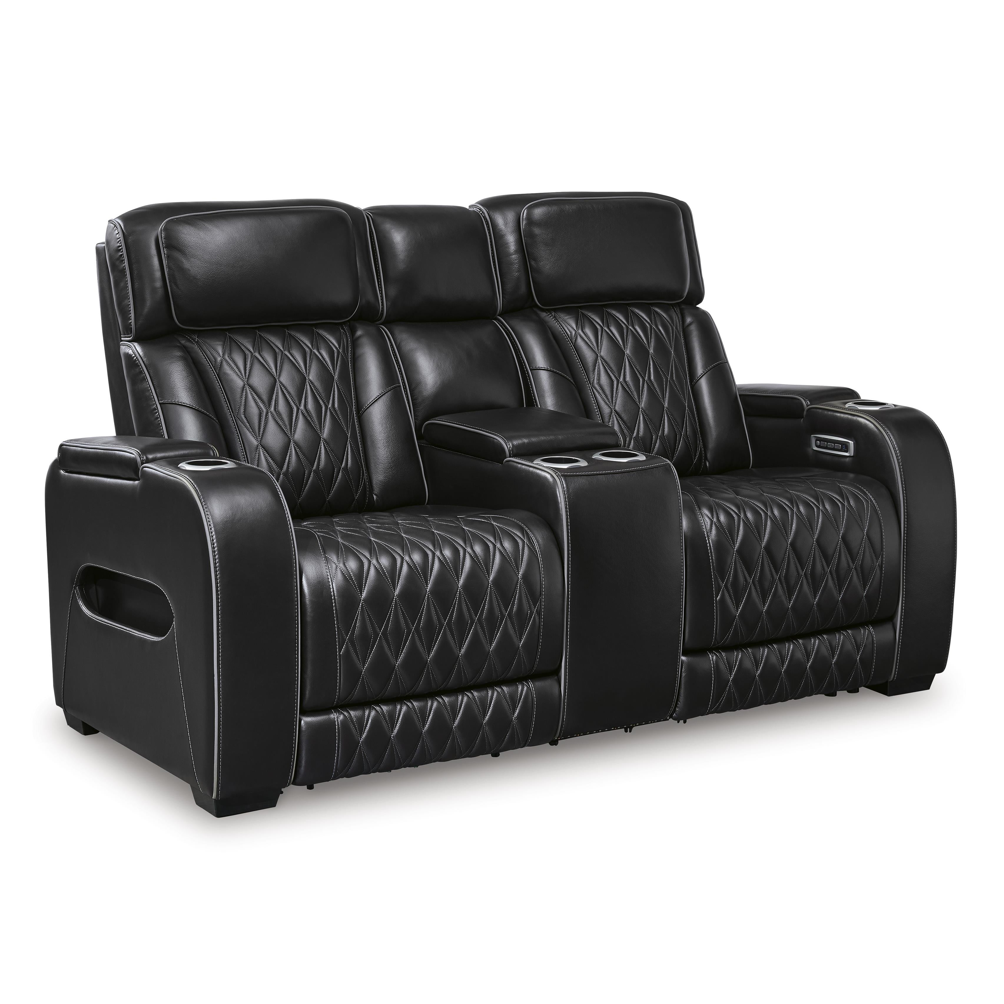 Signature Design by Ashley Boyington U2710618 Power Reclining Loveseat with Console and Adjustable Headrest - Image 1