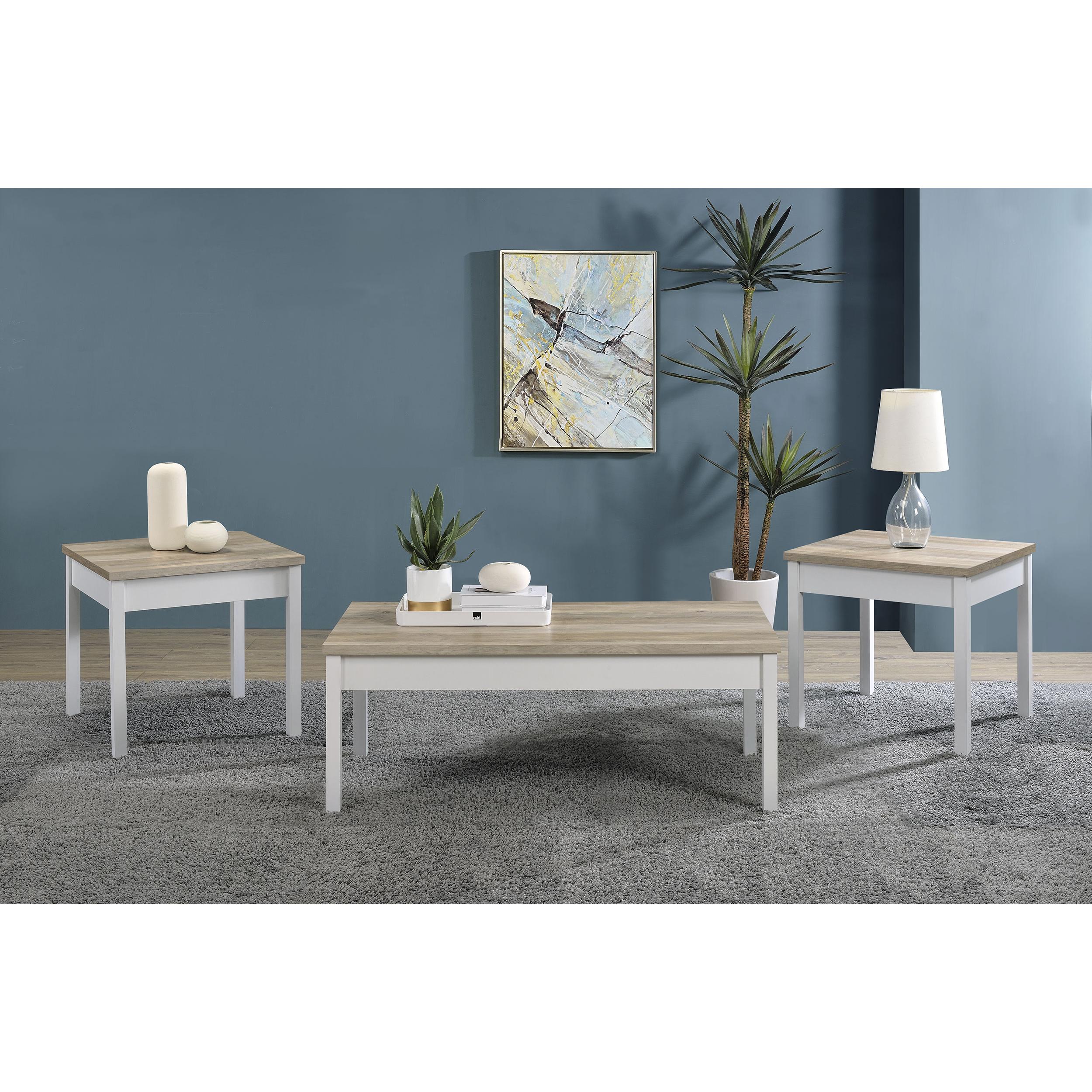 Coaster Furniture Stacie 709950 3-piece Coffee Table Set - Distressed Pine and White - Image 2