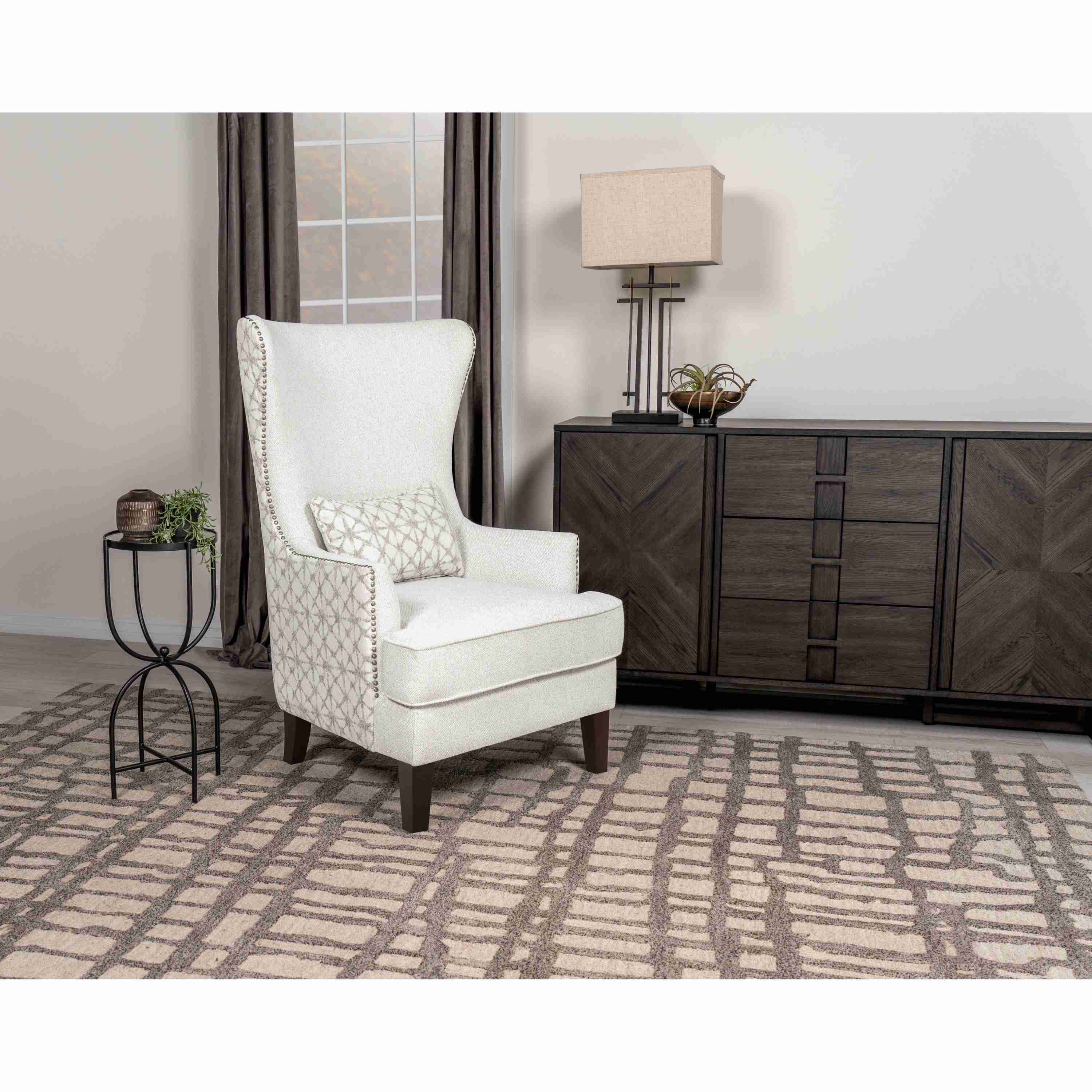 Coaster Furniture Pippin 904066 Upholstered High Wingback Accent Chair - Latte - Image 2