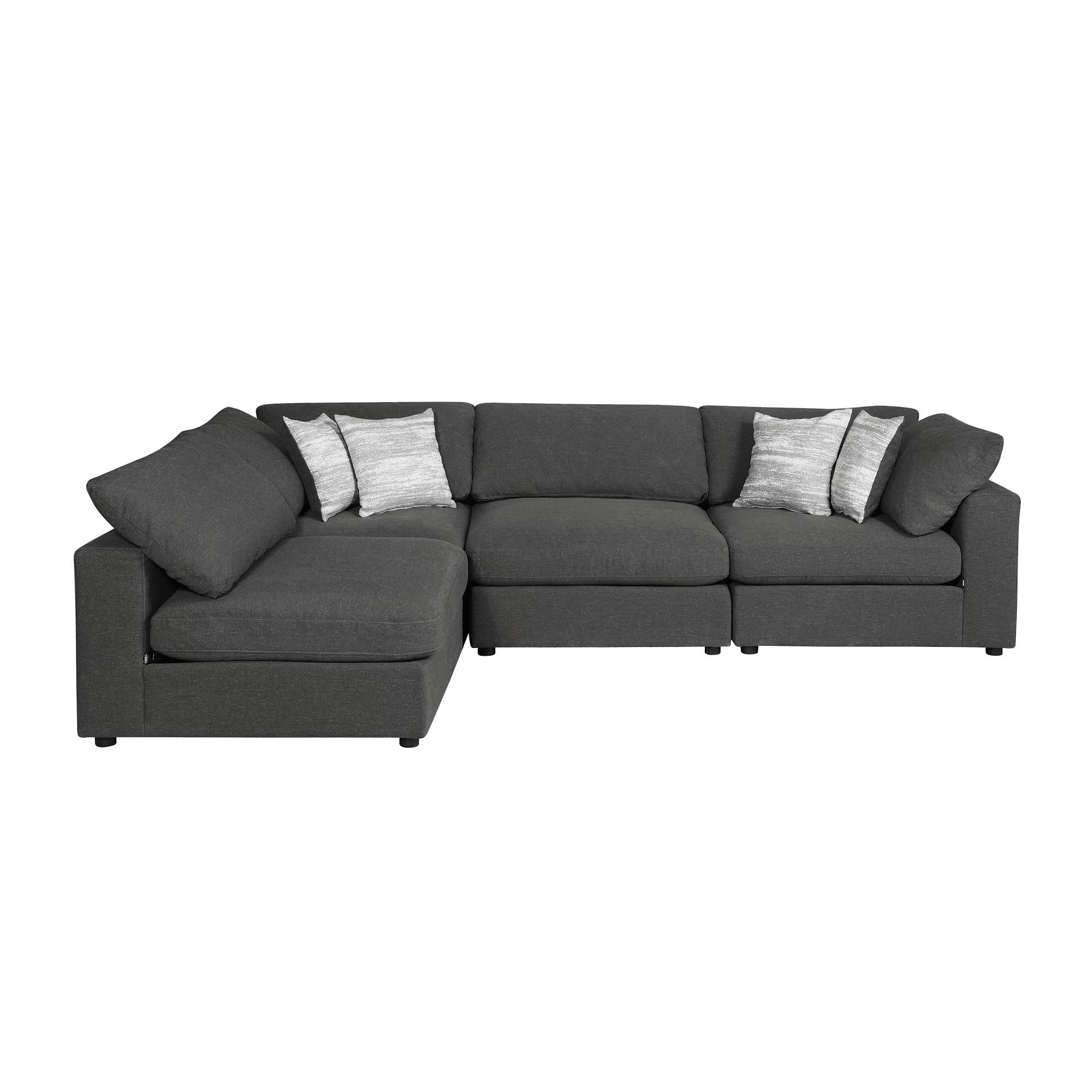 Coaster Furniture Serene 551324-SETA 4 pc Upholstered Modular Sectional - Charcoal - Image 1