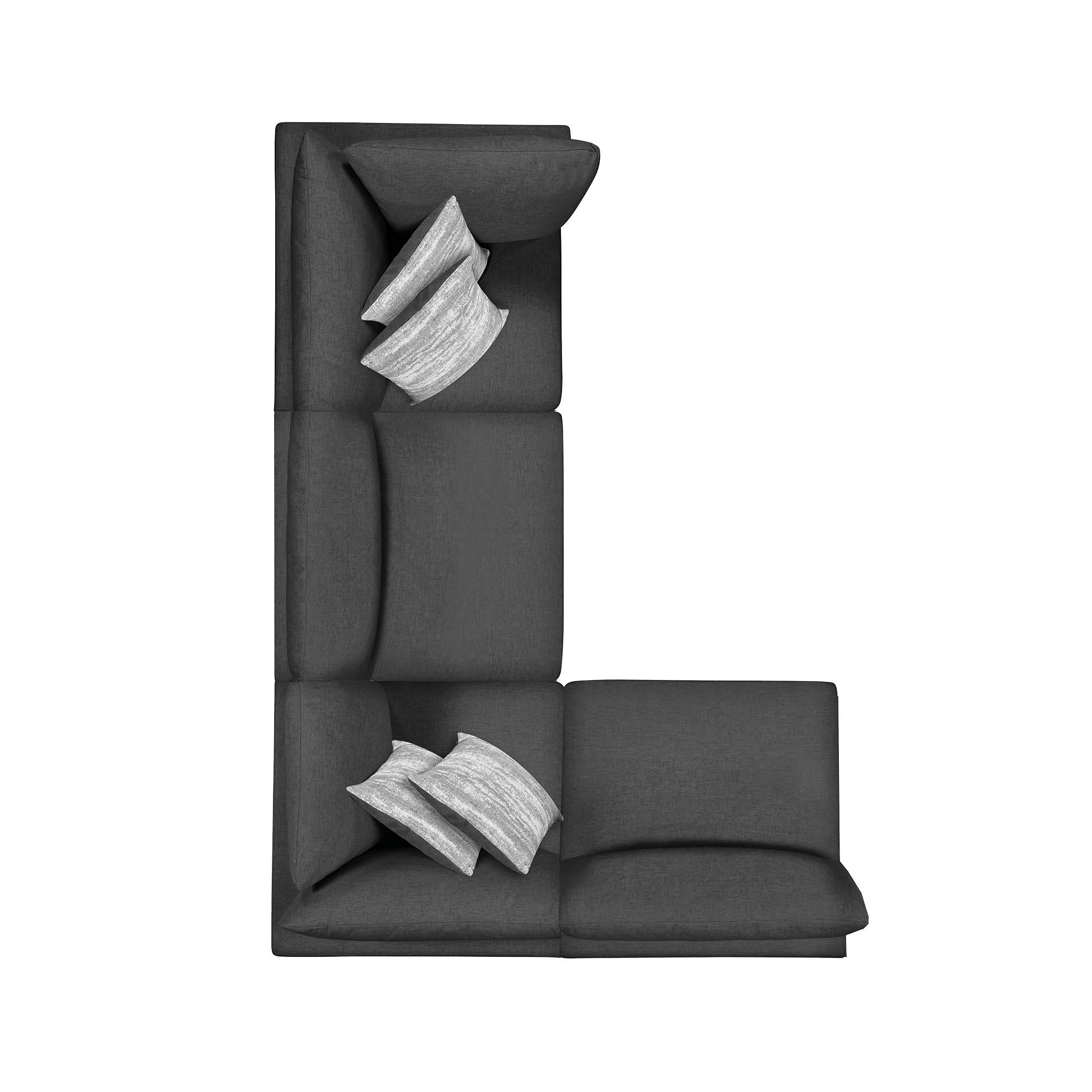 Coaster Furniture Serene 551324-SETA 4 pc Upholstered Modular Sectional - Charcoal - Image 3