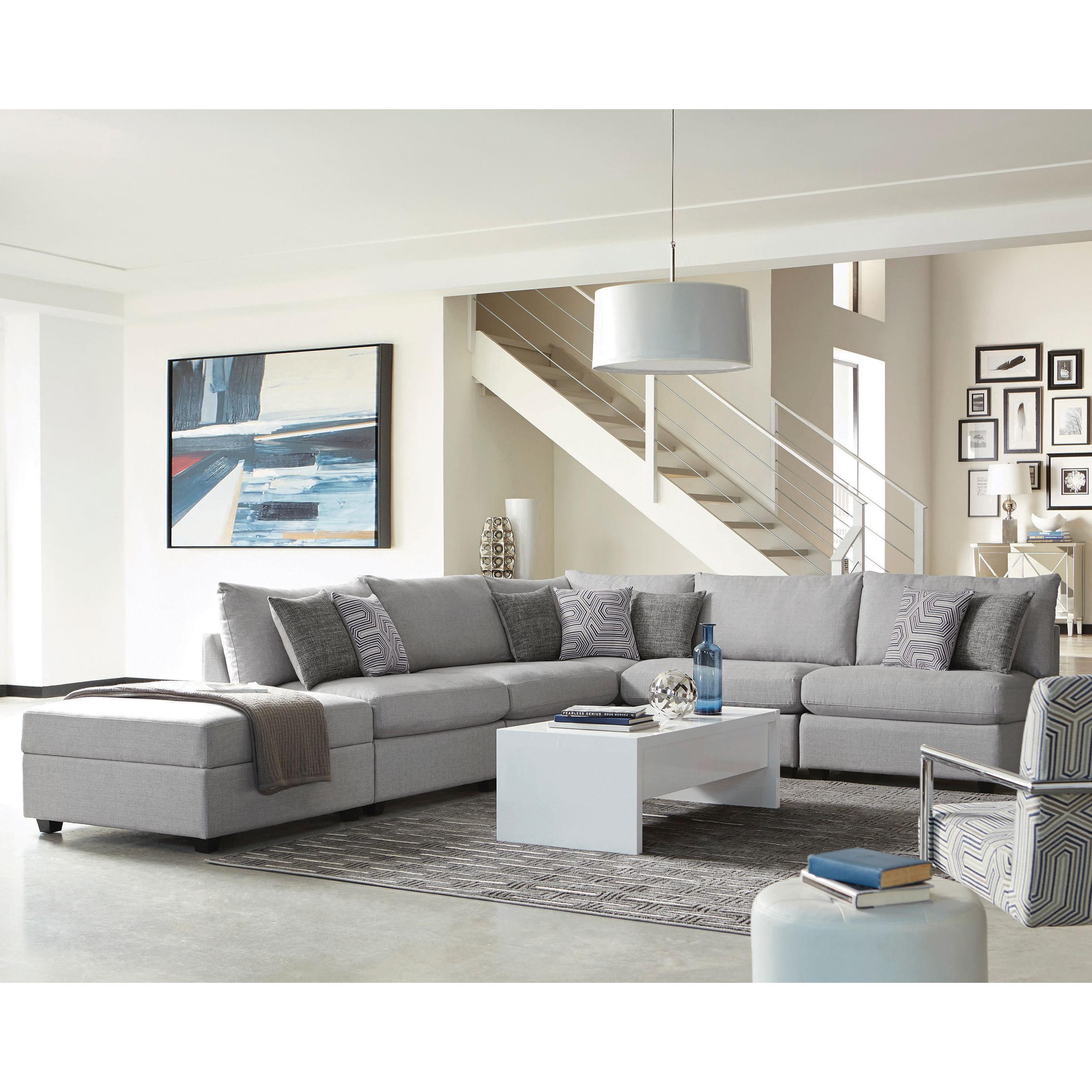 Coaster Furniture Cambria 551511-S5A 5 pc Upholstered Modular Sectional - Grey - Image 2