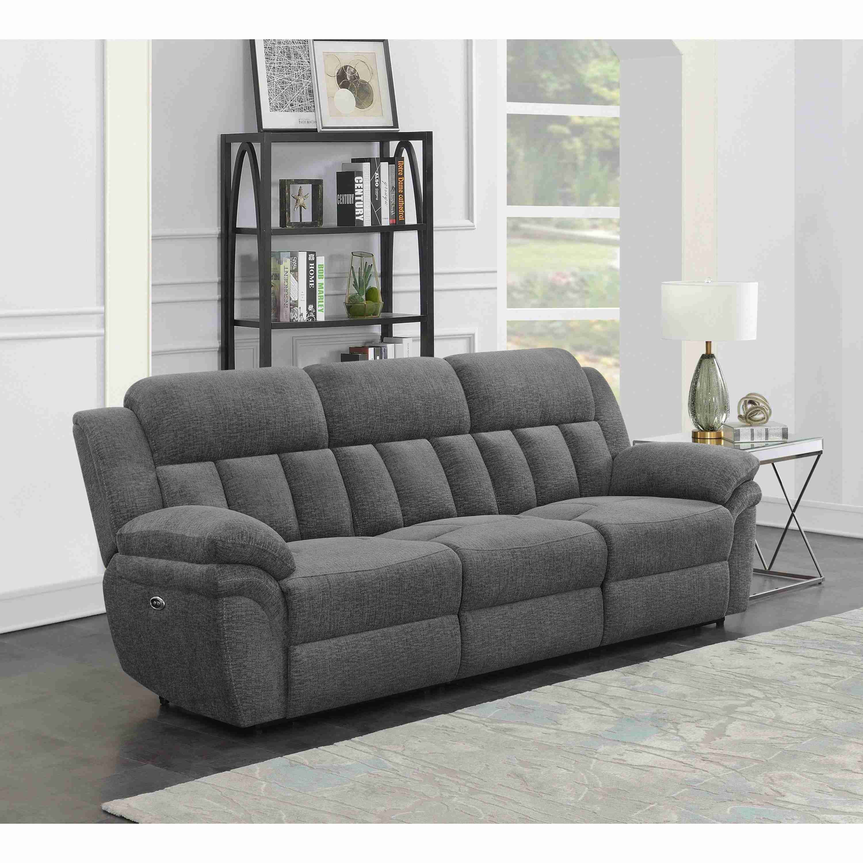 Coaster Furniture Bahrain 609541P Upholstered Power Sofa - Charcoal - Image 1