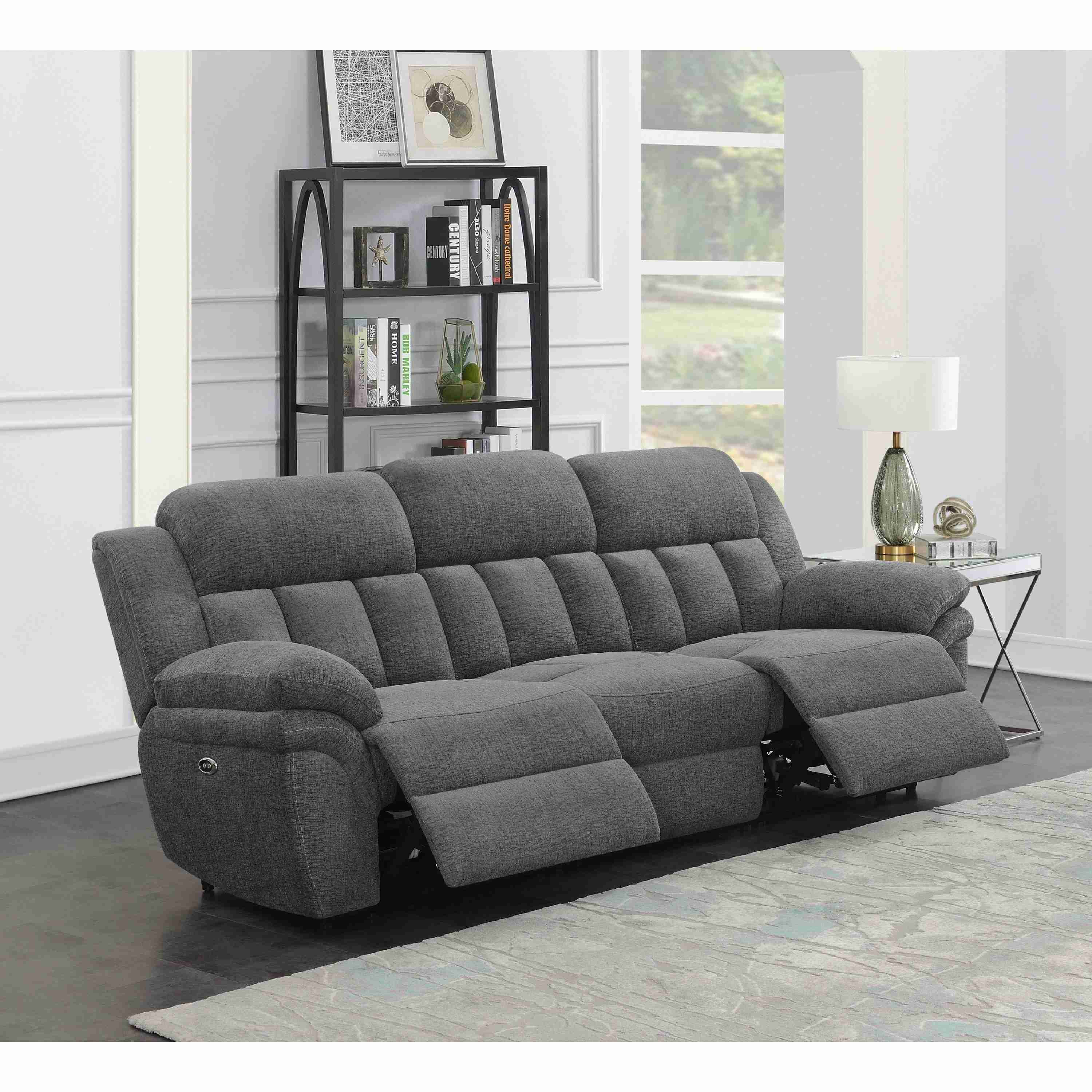 Coaster Furniture Bahrain 609541P Upholstered Power Sofa - Charcoal - Image 2