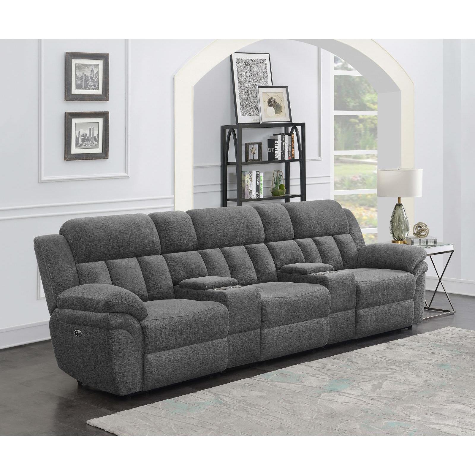 Coaster Furniture Bahrain 609541PT 5-piece Upholstered Power Home Theater Seating - Charcoal - Image 1