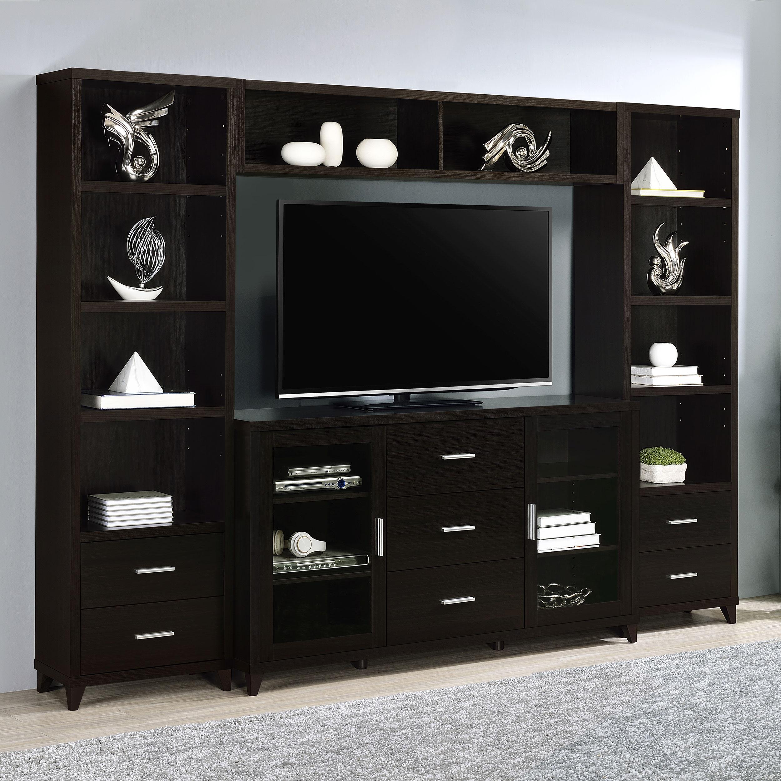 Coaster Furniture Lewes 700881-S4 4 pc Entertainment Center – Cappuccino