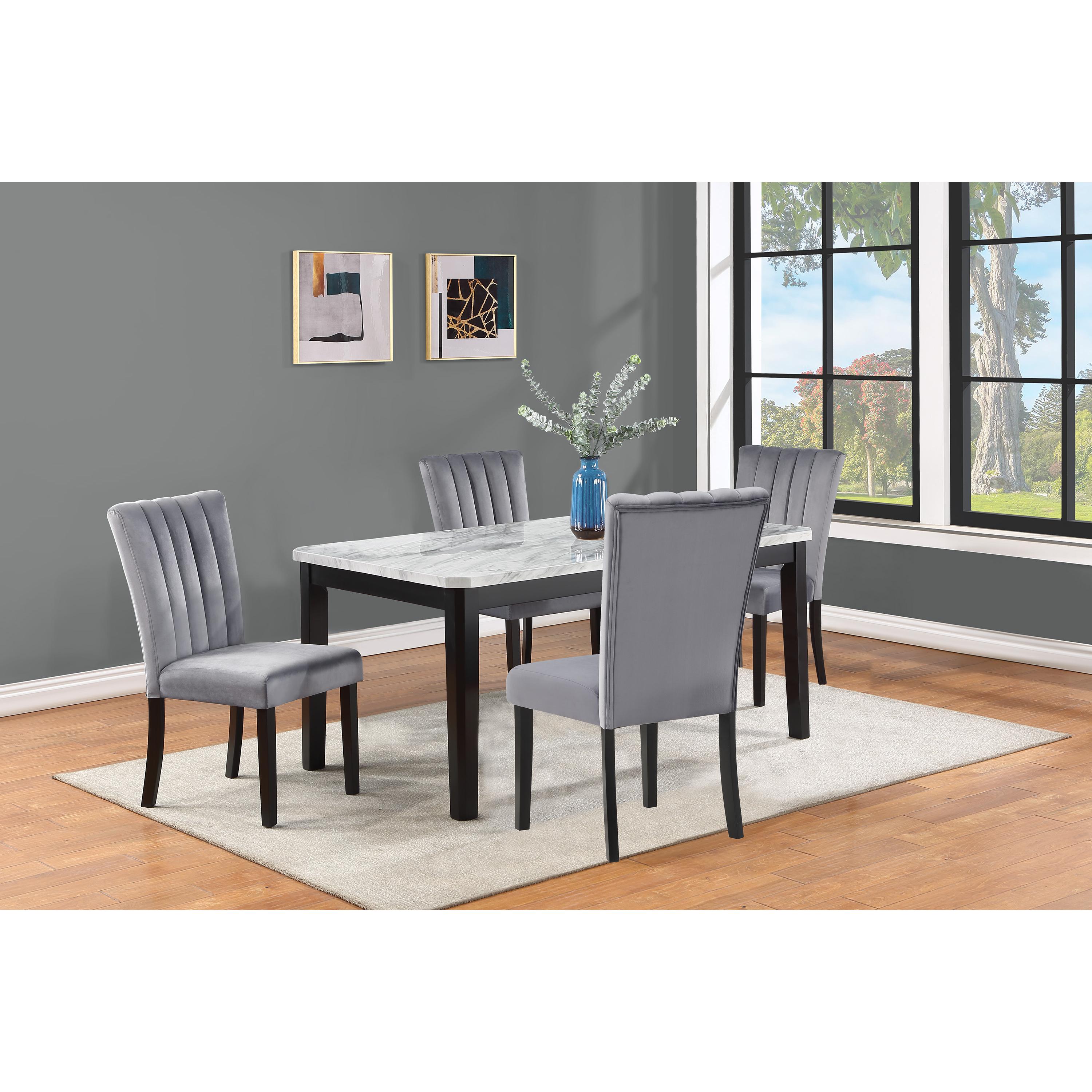 Crown Mark Pascal 2224T-3864 Dining Table - White/Black - Image 2