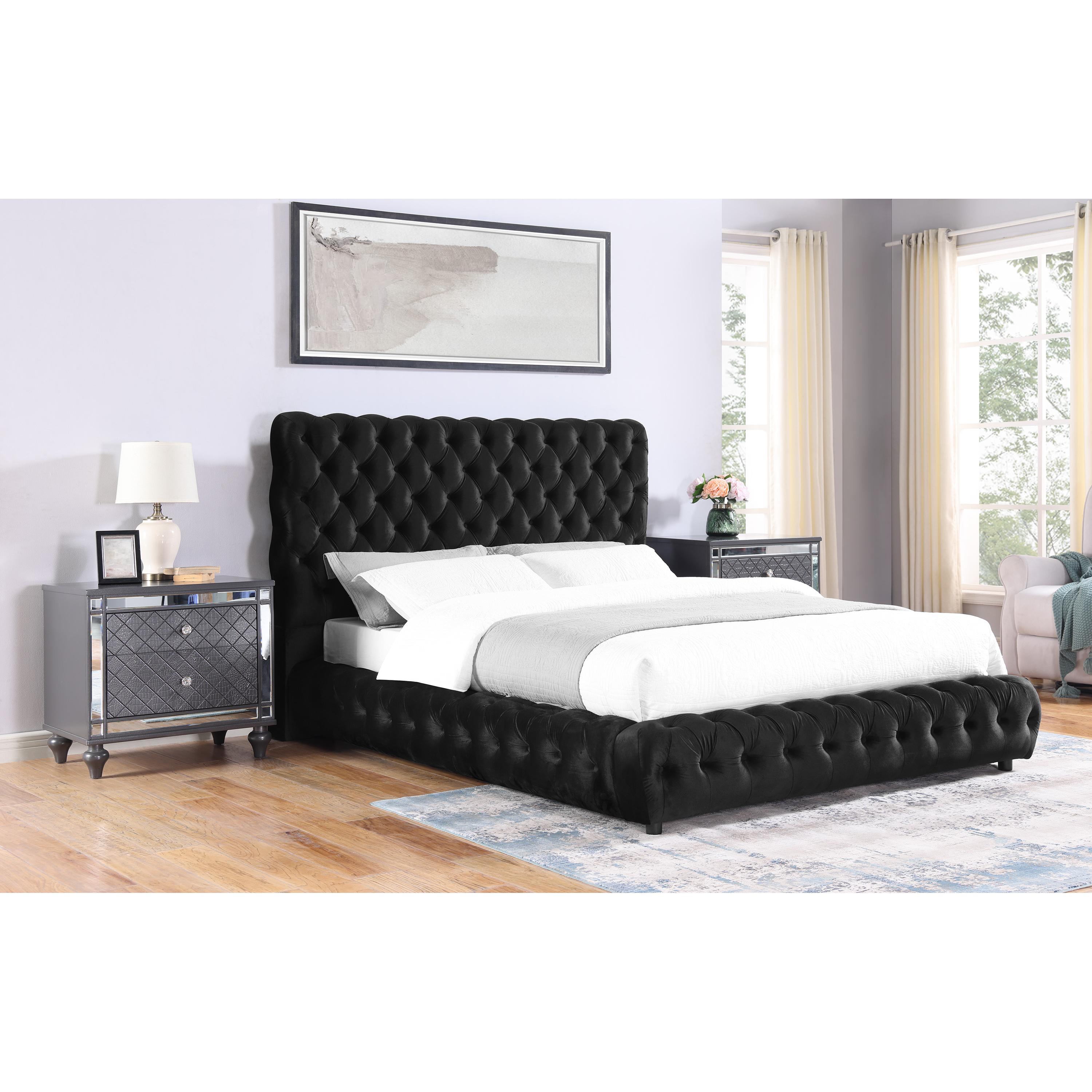 Crown Mark Flory 5112BK-K King Bed - Black - Image 2