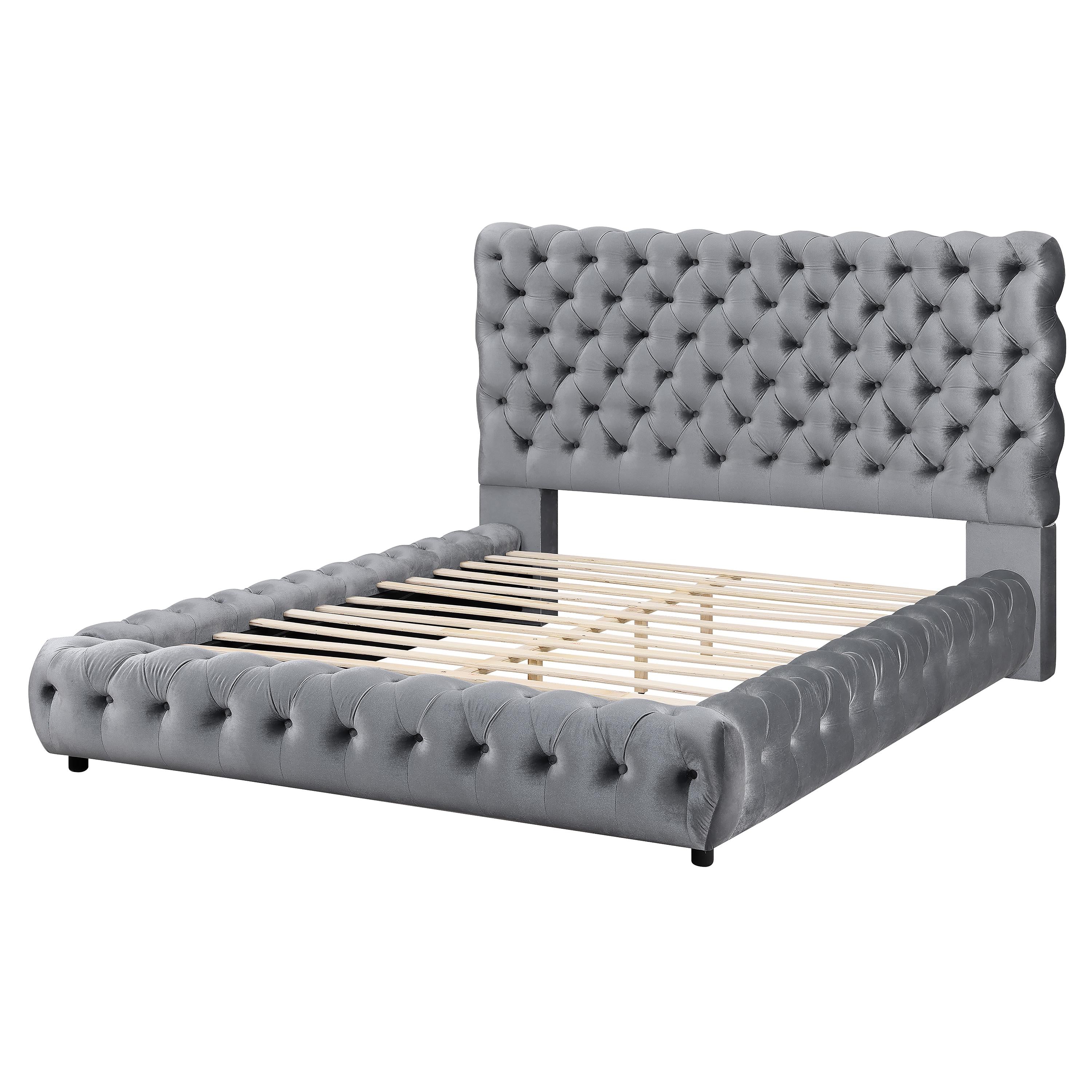 Crown Mark Flory 5112GY-K King Bed - Grey - Image 3