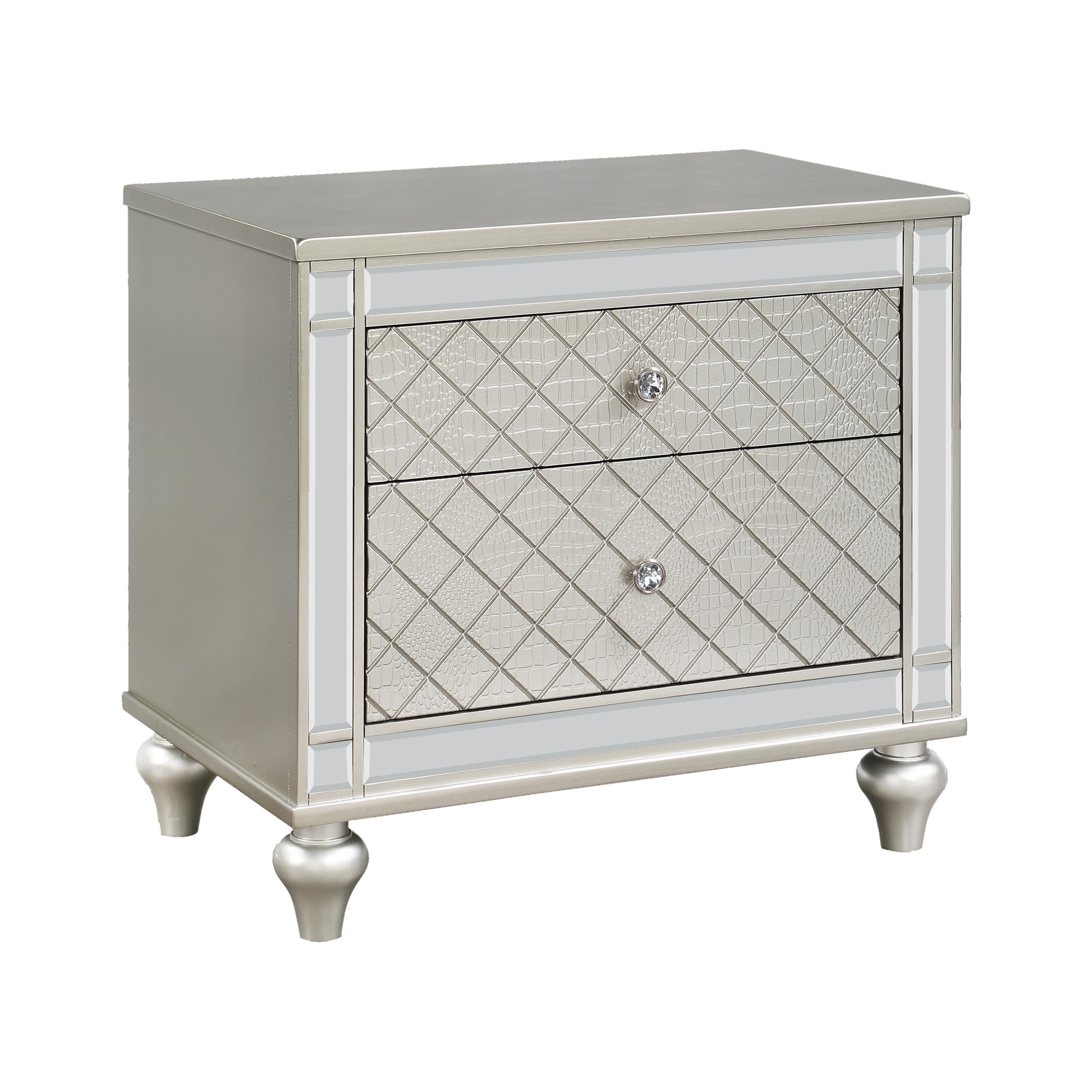 Crown Mark Cristian B1680-2N 2-Drawer Nightstand – Champagne
