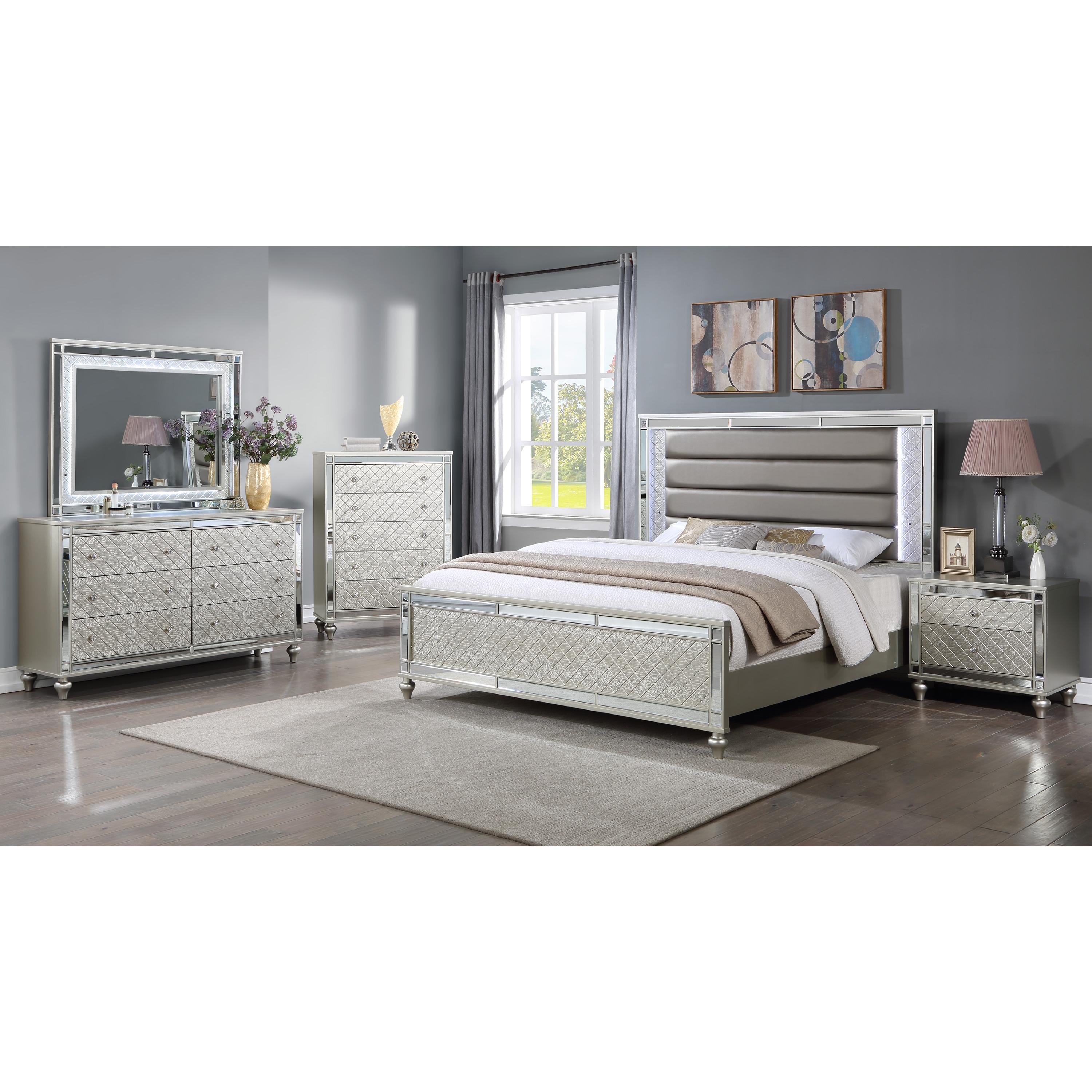 Crown Mark Cristian B1680-2N 2-Drawer Nightstand - Champagne - Image 2
