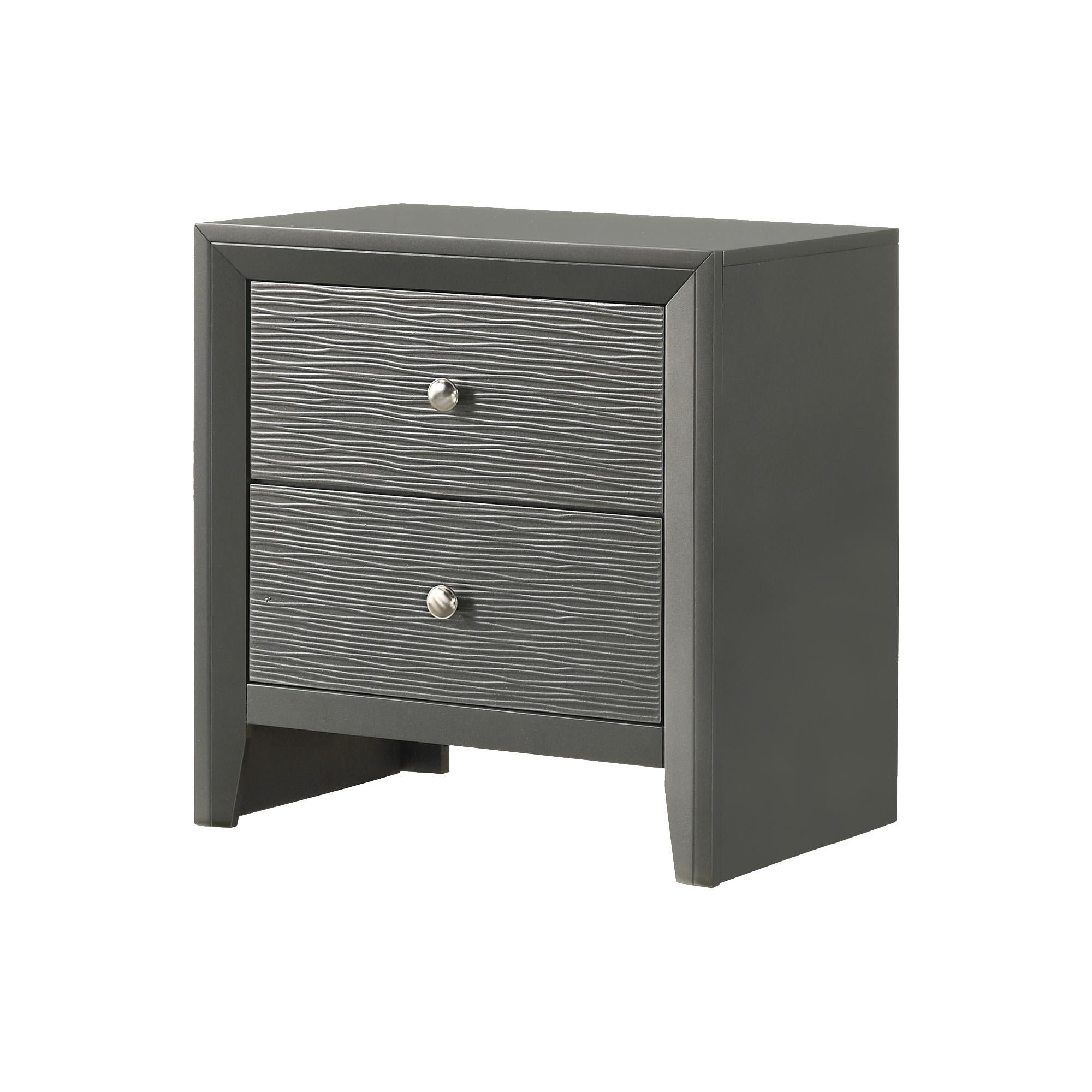 Crown Mark Denker B4715-2 Nightstand – Gunmetal