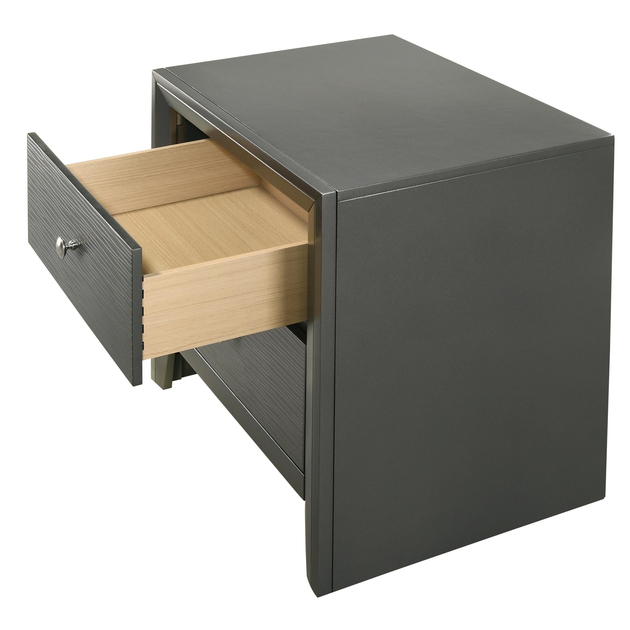 Crown Mark Denker B4715-2 Nightstand - Gunmetal - Image 3