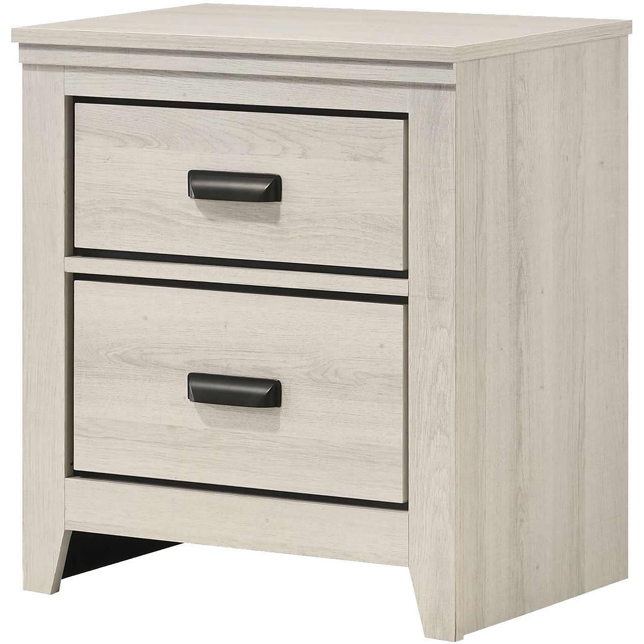 Crown Mark Carter B6810-2 Nightstand - White - Image 1