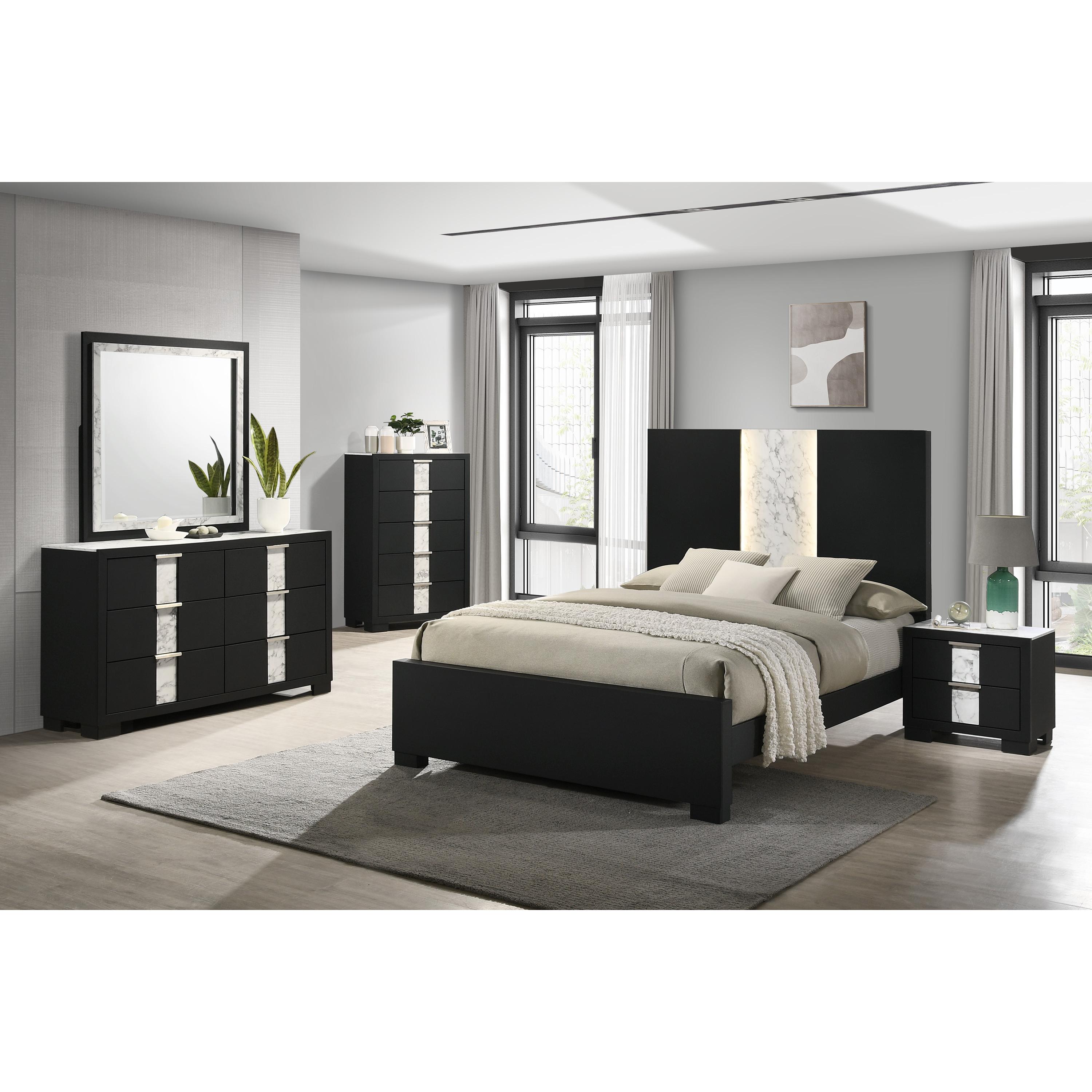 Crown Mark Rangley B6835-2 Nightstand - Black - Image 2