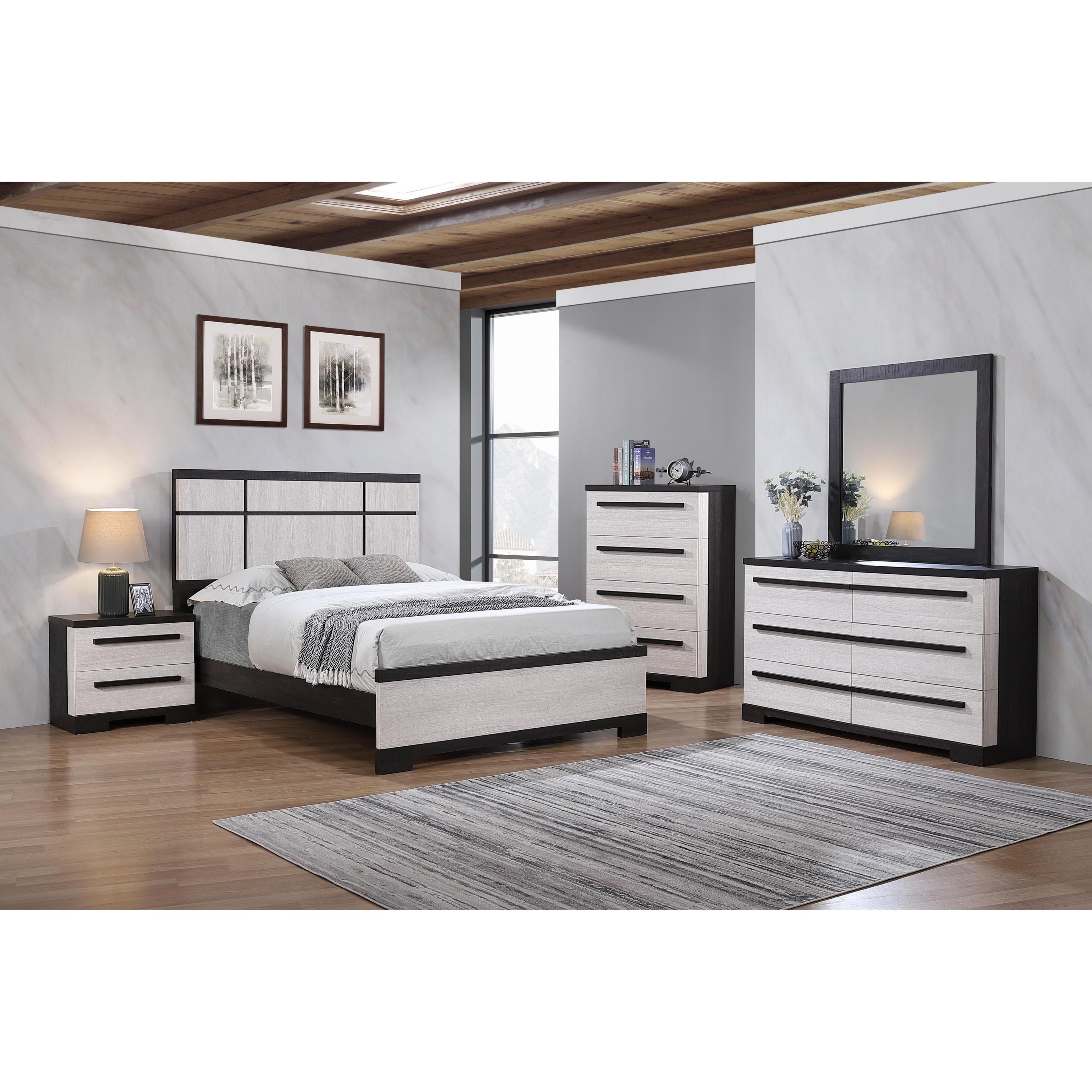 Crown Mark Remington B8162-Q Queen Bed - Black/White - Image 2