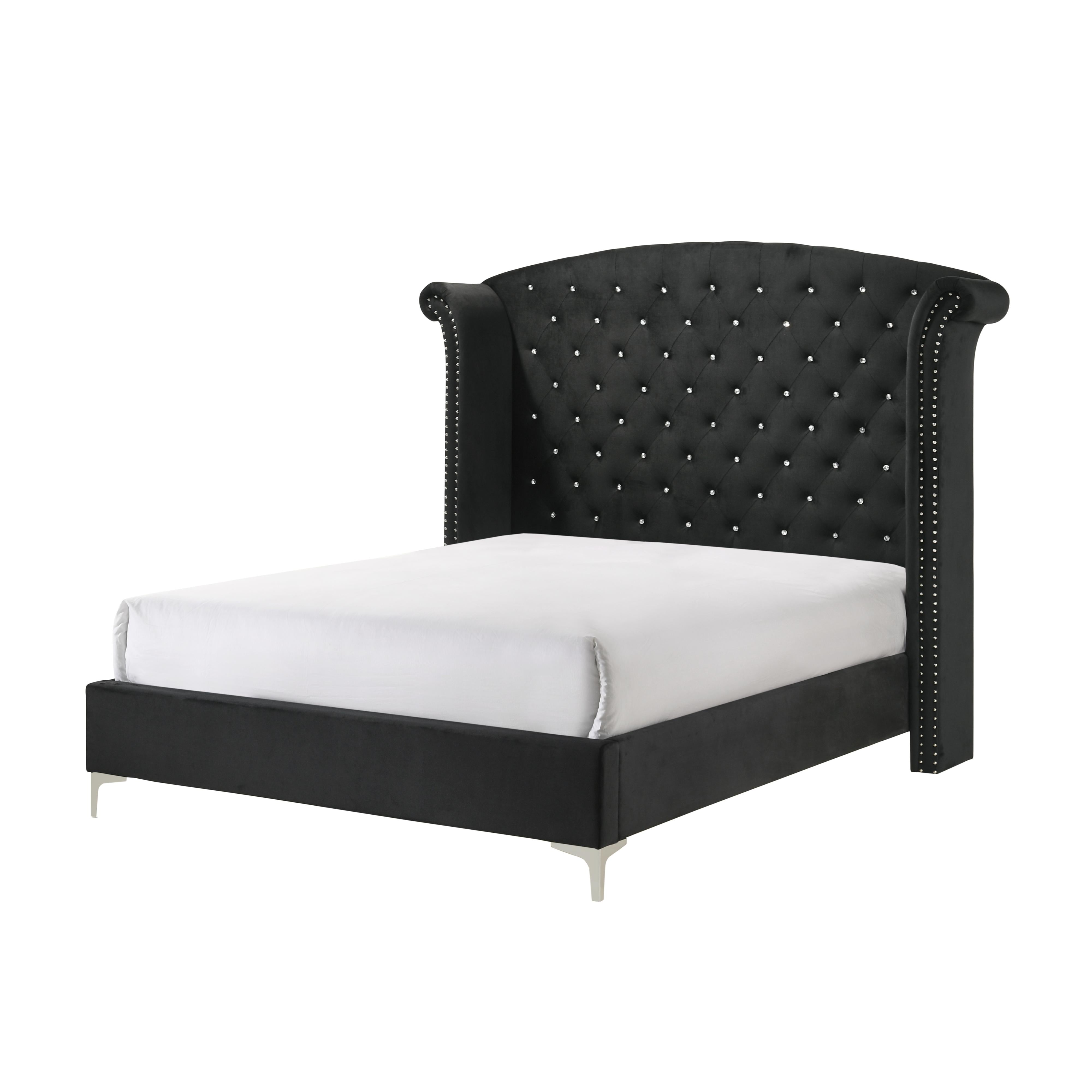 Crown Mark Lucinda B9265-Q Queen Panel Bed - Black - Image 1