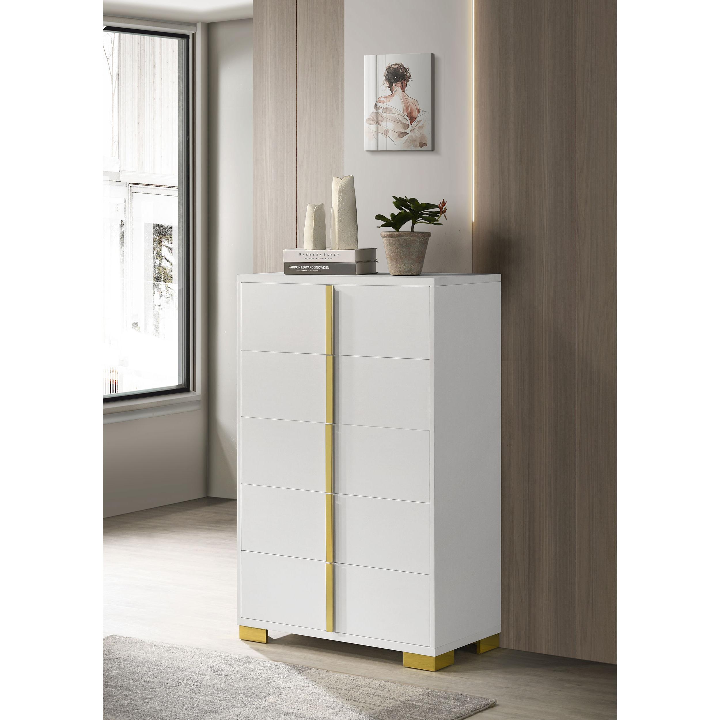 Coaster Furniture Marceline 222935 5-Drawer Bedroom Chest - White - Image 2