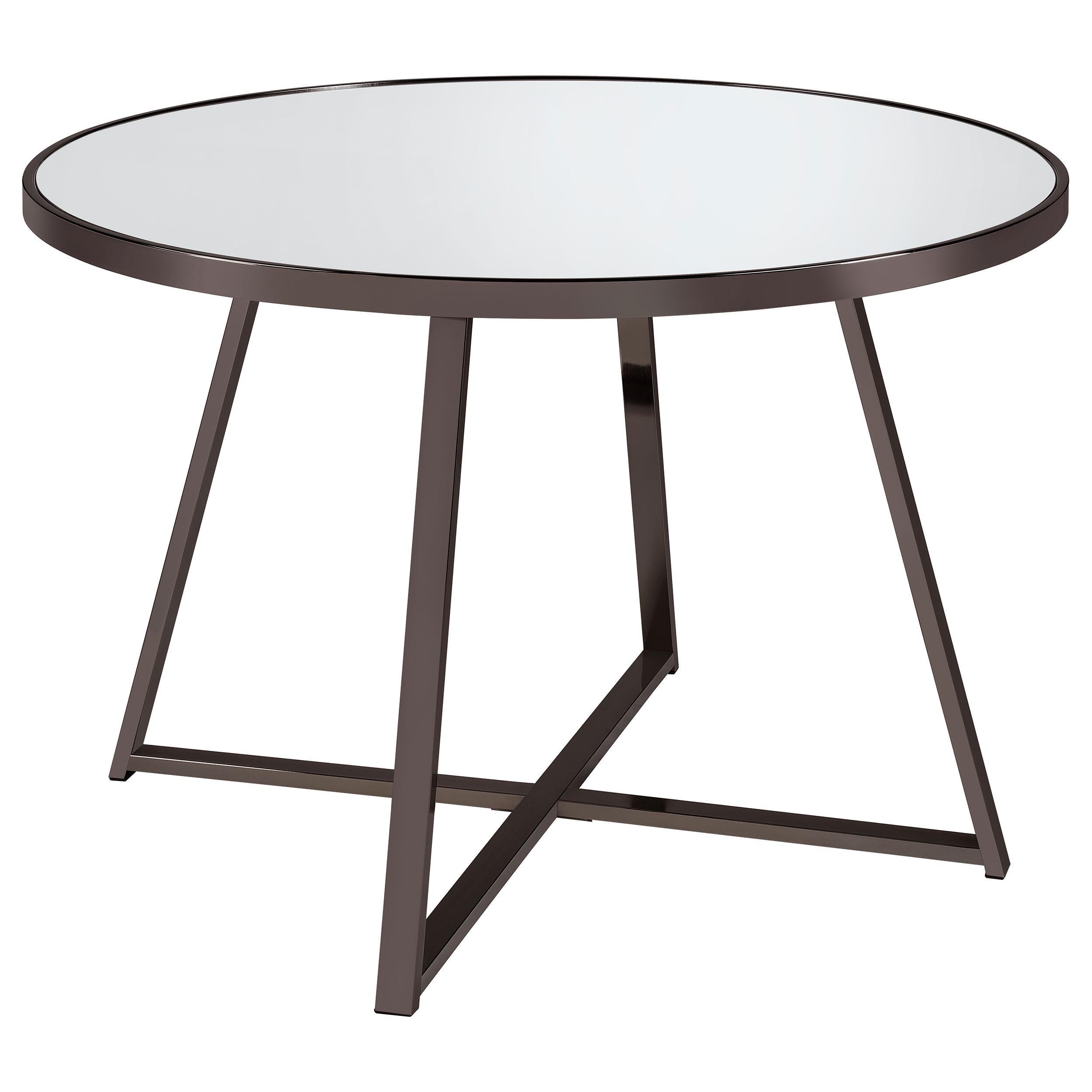 Coaster Furniture Jillian 120630 Round 45-inch Mirror Top Dining Table - Black Nickel - Image 1