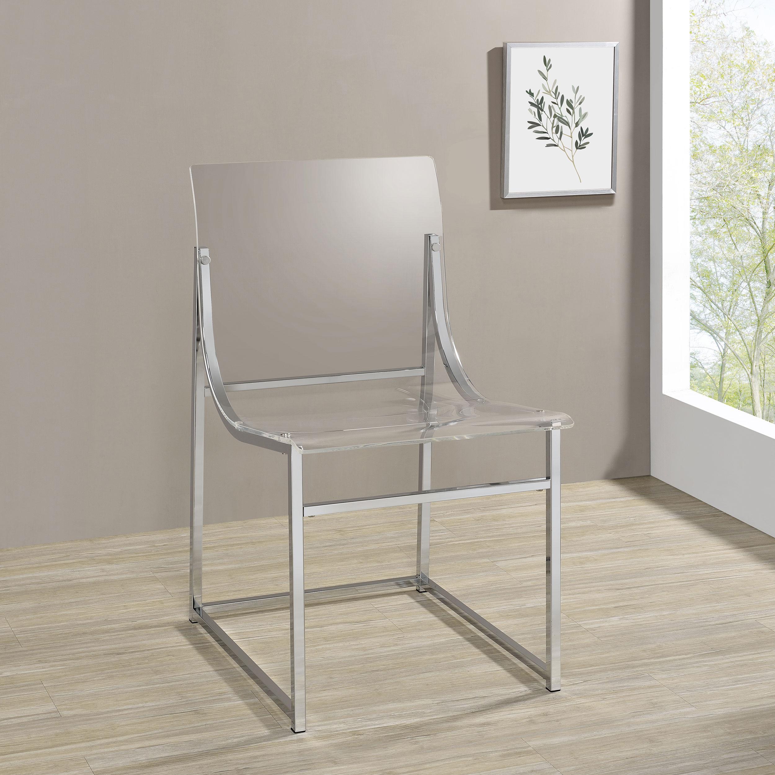 Coaster Furniture Adino 121182 Acrylic Dining Side Chair - Chrome - Image 2