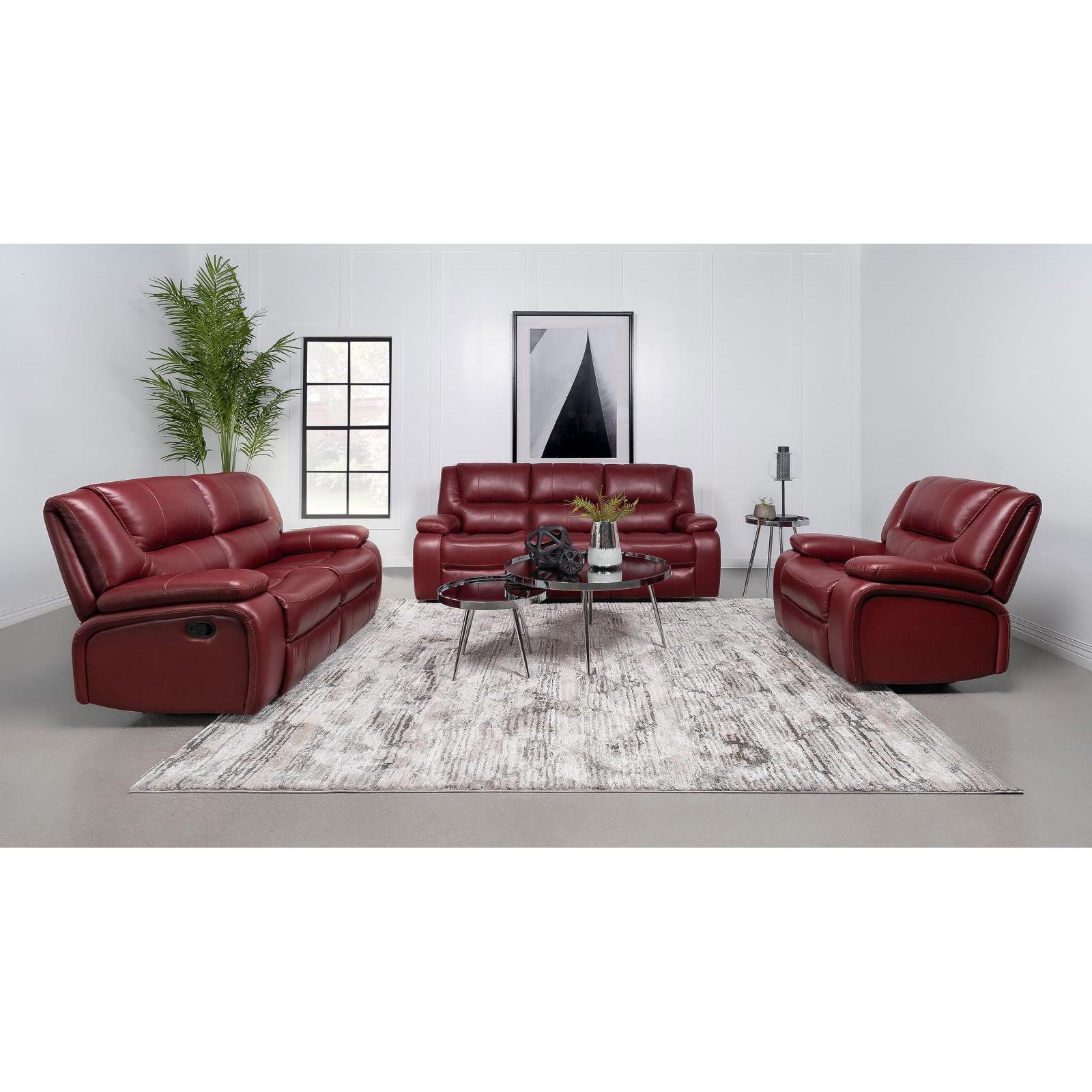 Coaster Furniture Camila 610241 Upholstered Motion Reclining Sofa - Red - Image 2