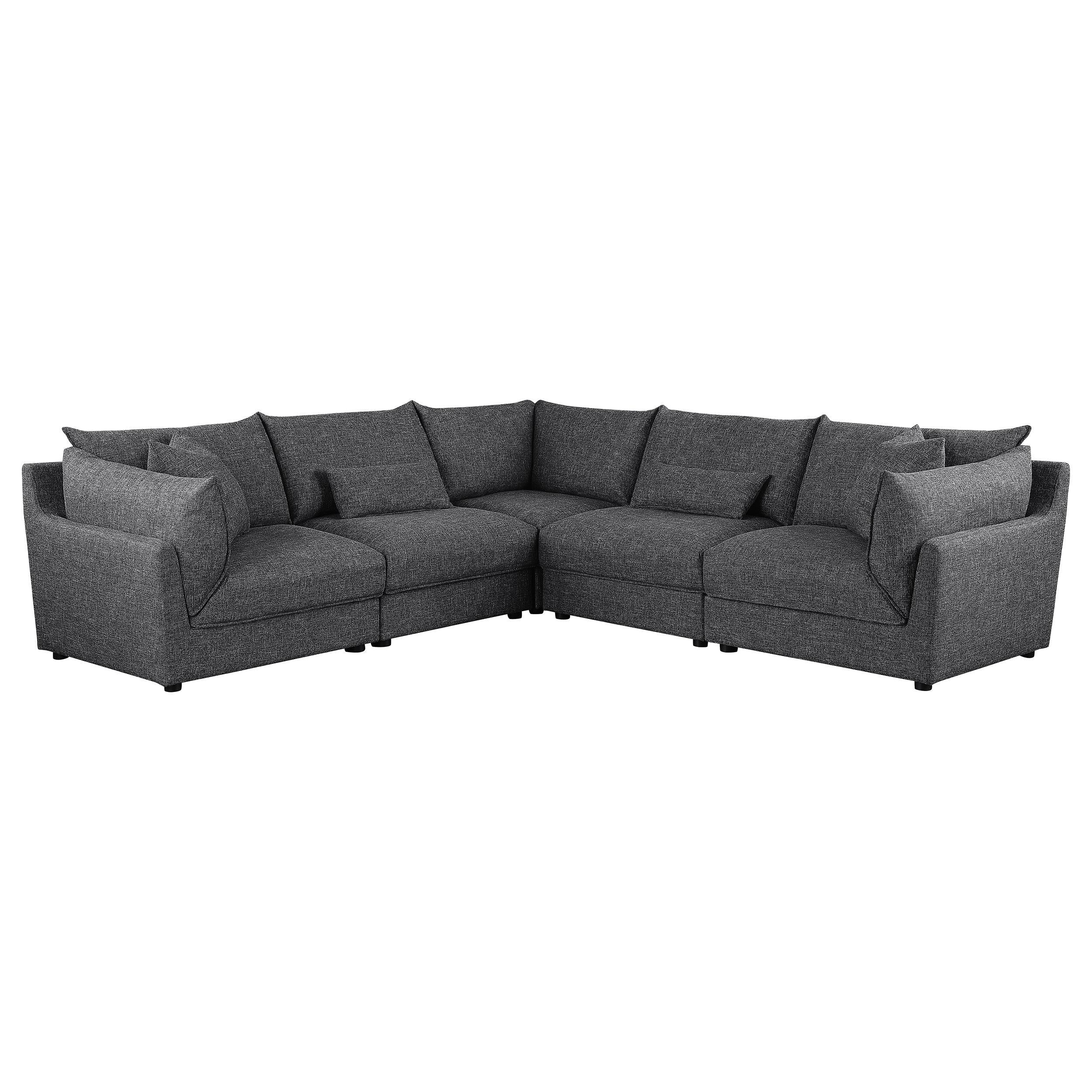 Coaster Furniture Sasha 551681-SETA 5 pc Upholstered Modular Sectional Sofa - Barely Black - Image 1