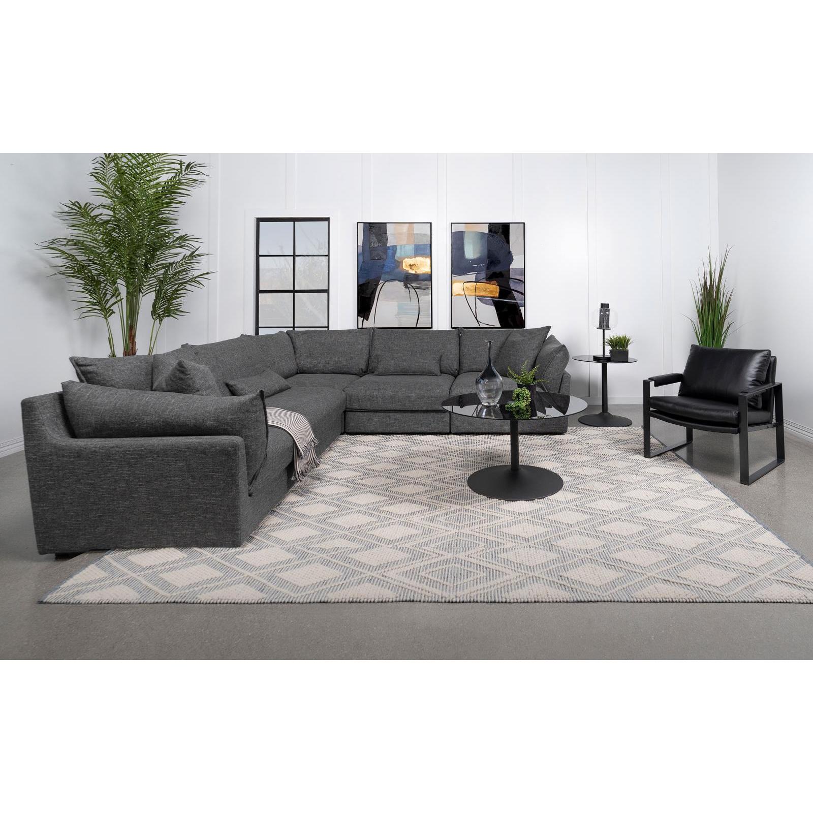 Coaster Furniture Sasha 551681-SETA 5 pc Upholstered Modular Sectional Sofa - Barely Black - Image 3