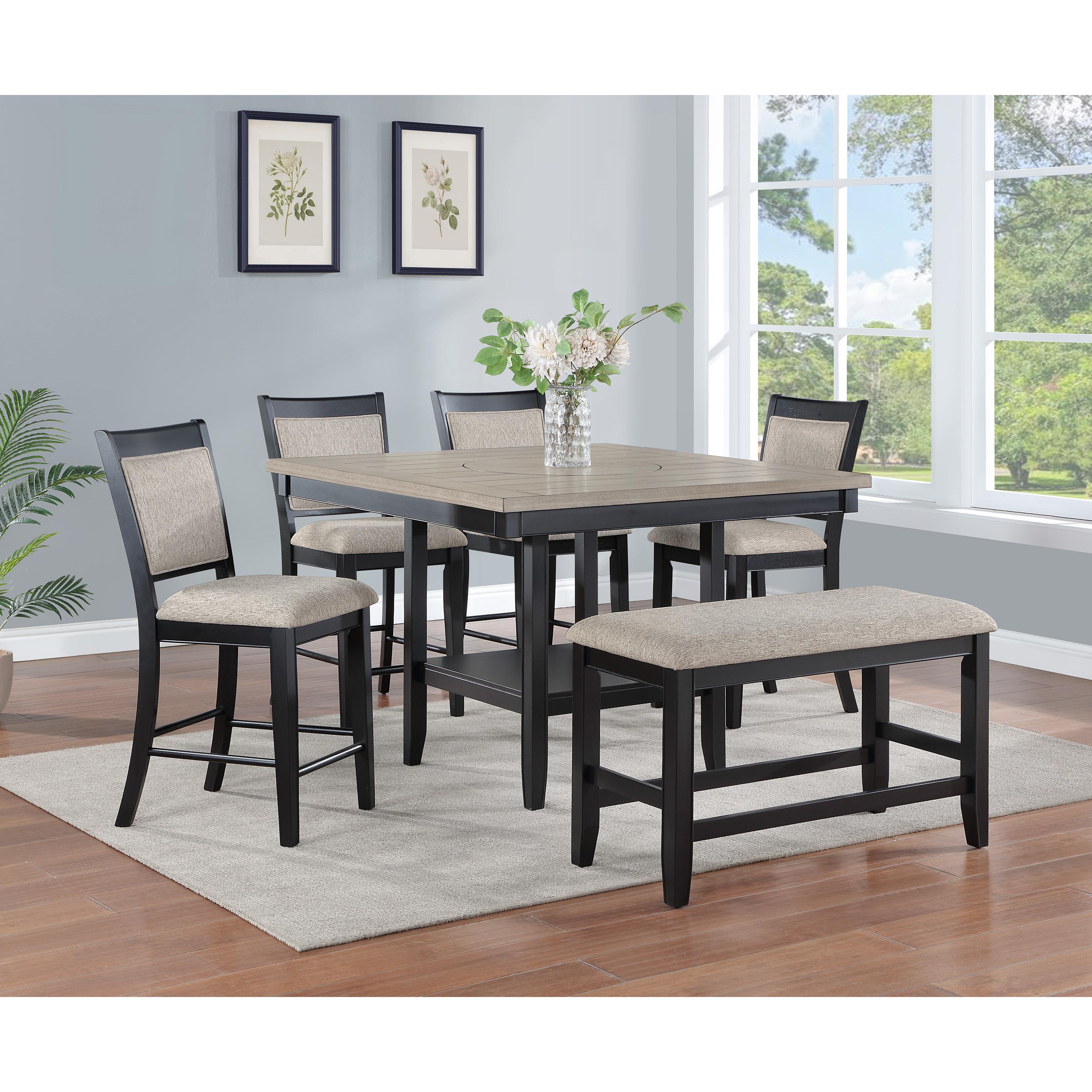 Crown Mark Fulton 2727LG-T-4848 Counter Height Table - Light Grey - Image 2