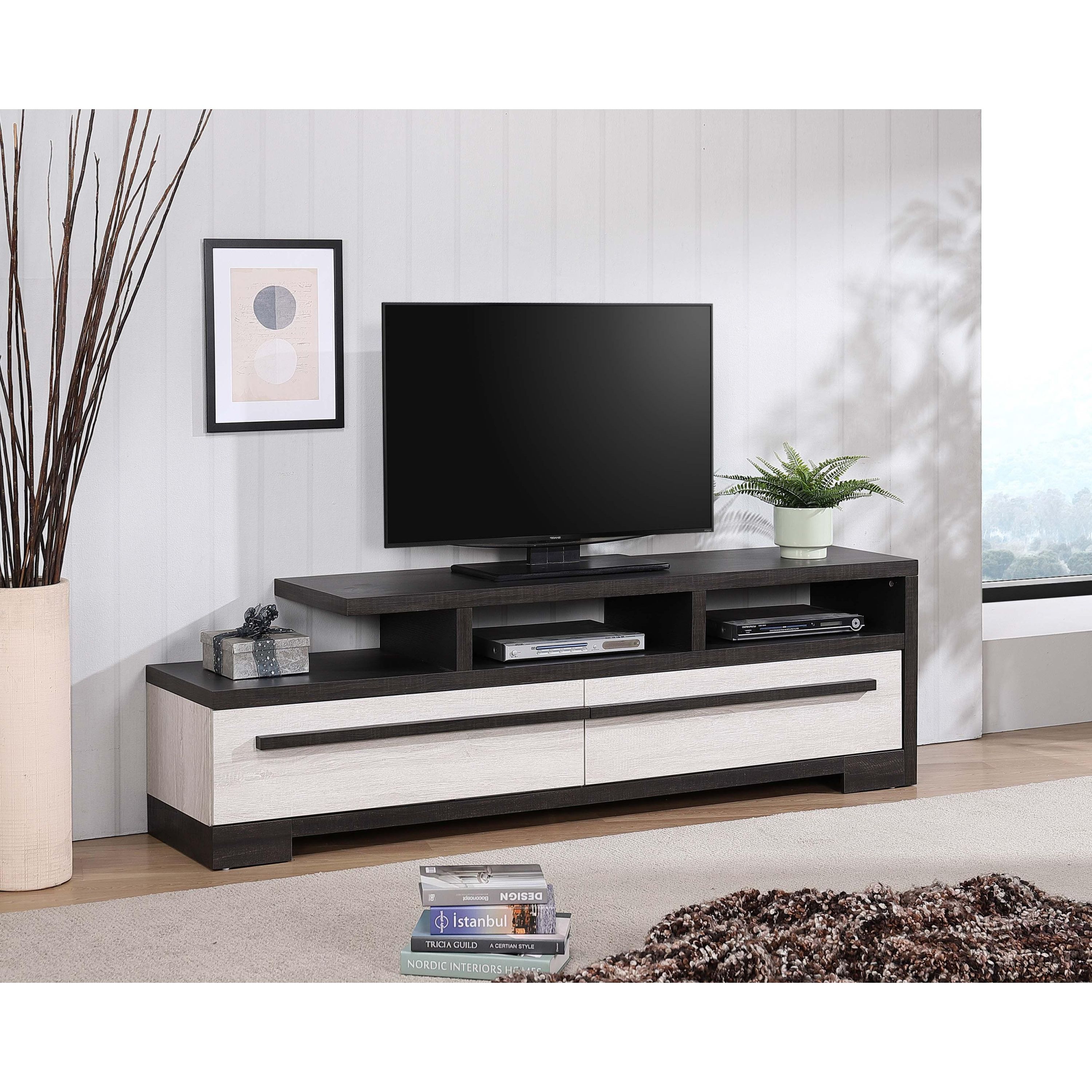Crown Mark Remington B8162-9 TV Stand - Black/White - Image 3