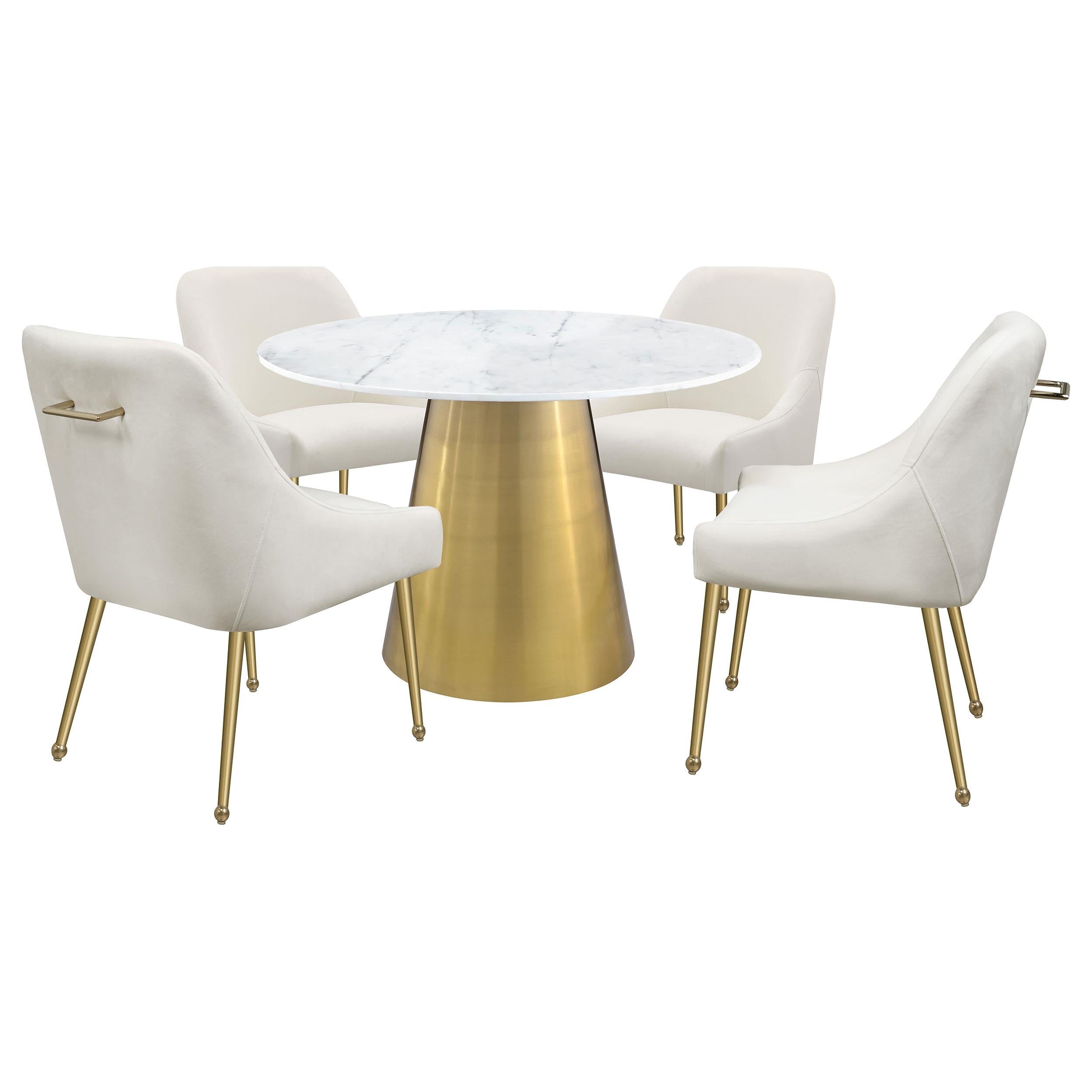 Coaster Furniture Ambrose 107600 Round 50-inch Marble Top Dining Table - Brushed Gold - Image 3