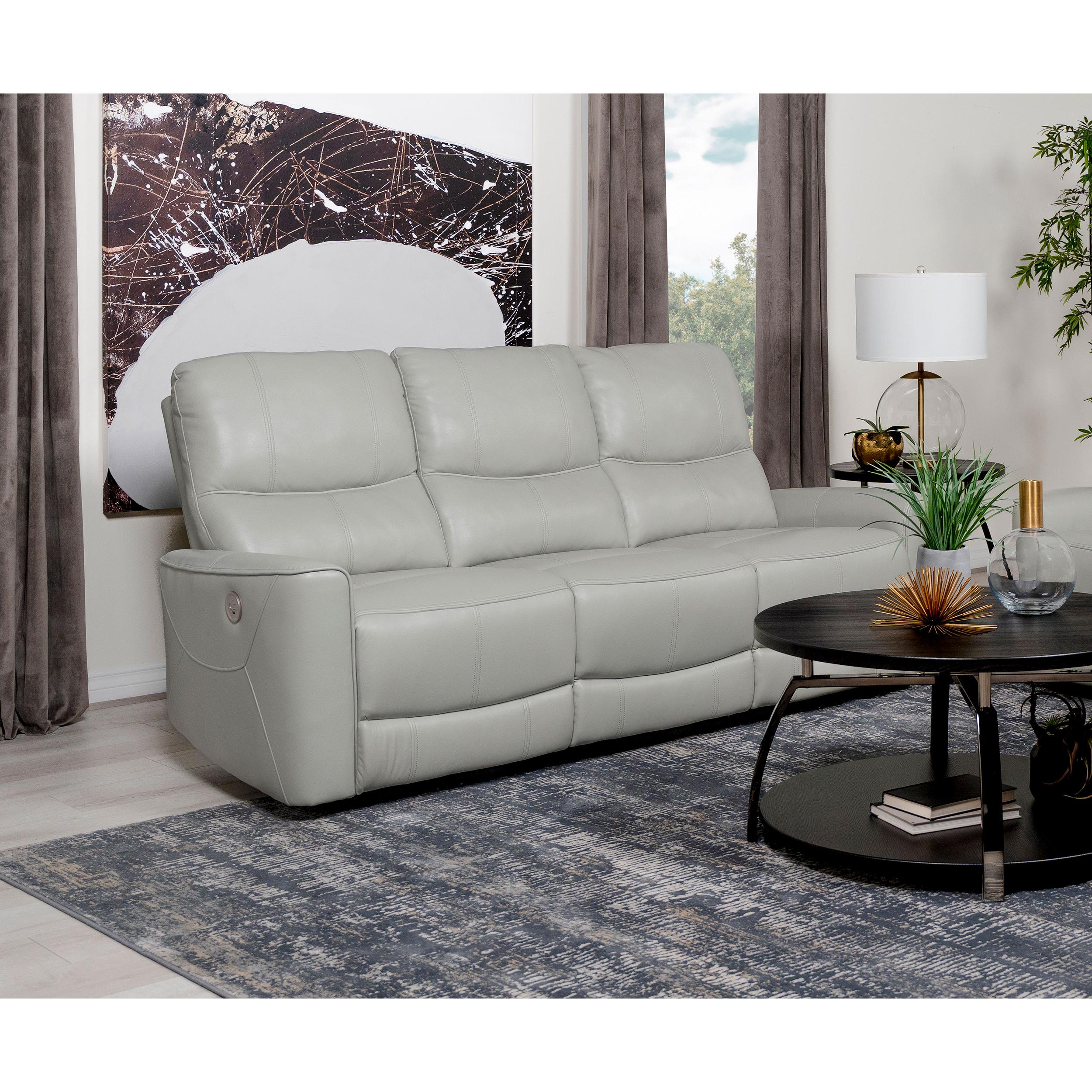 Coaster Furniture Greenfield 610261P Upholstered Power Reclining Sofa - Dove Grey - Image 2