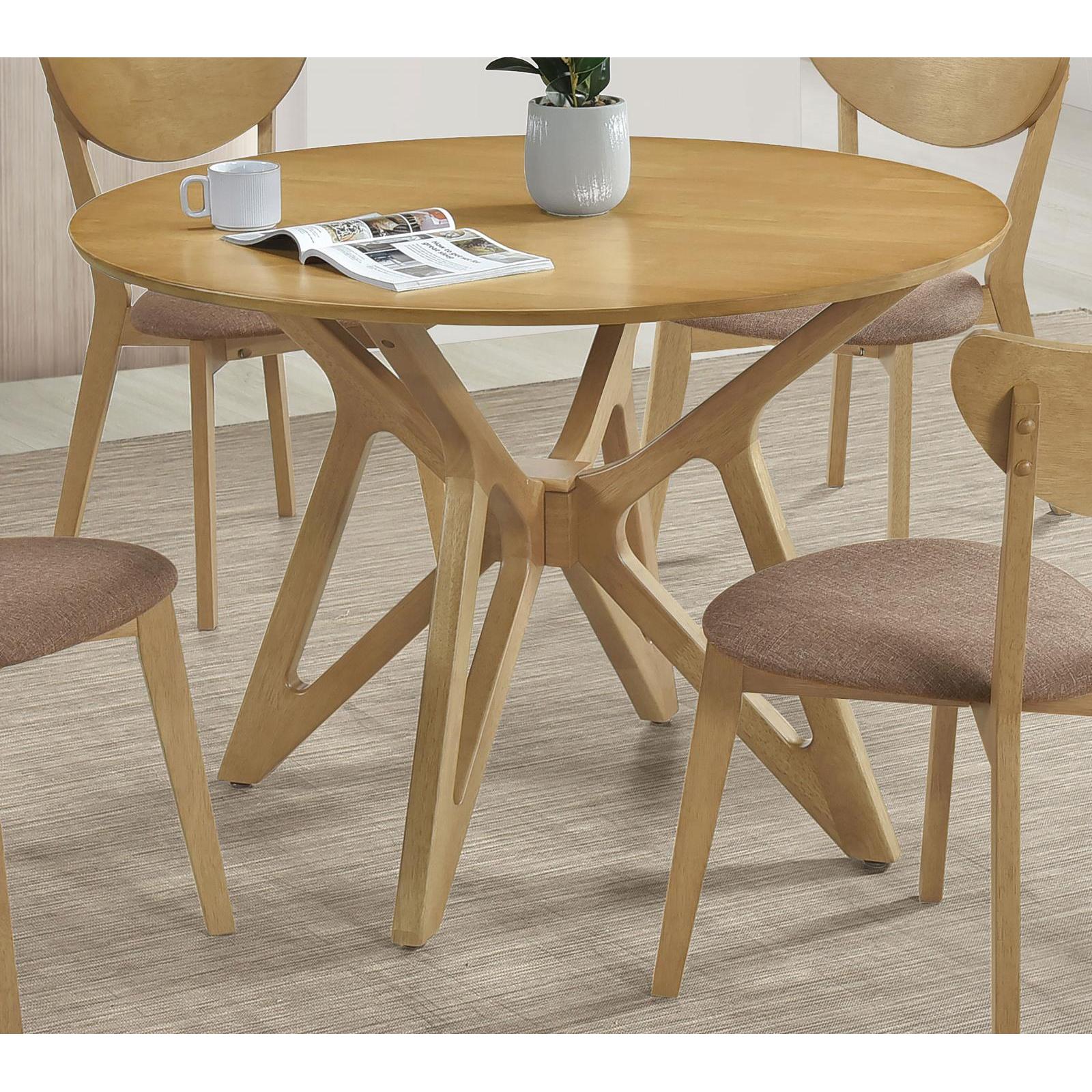 Coaster Furniture Elowen 108440 Round 42-inch Solid Wood Dining Table - Light Walnut - Image 2