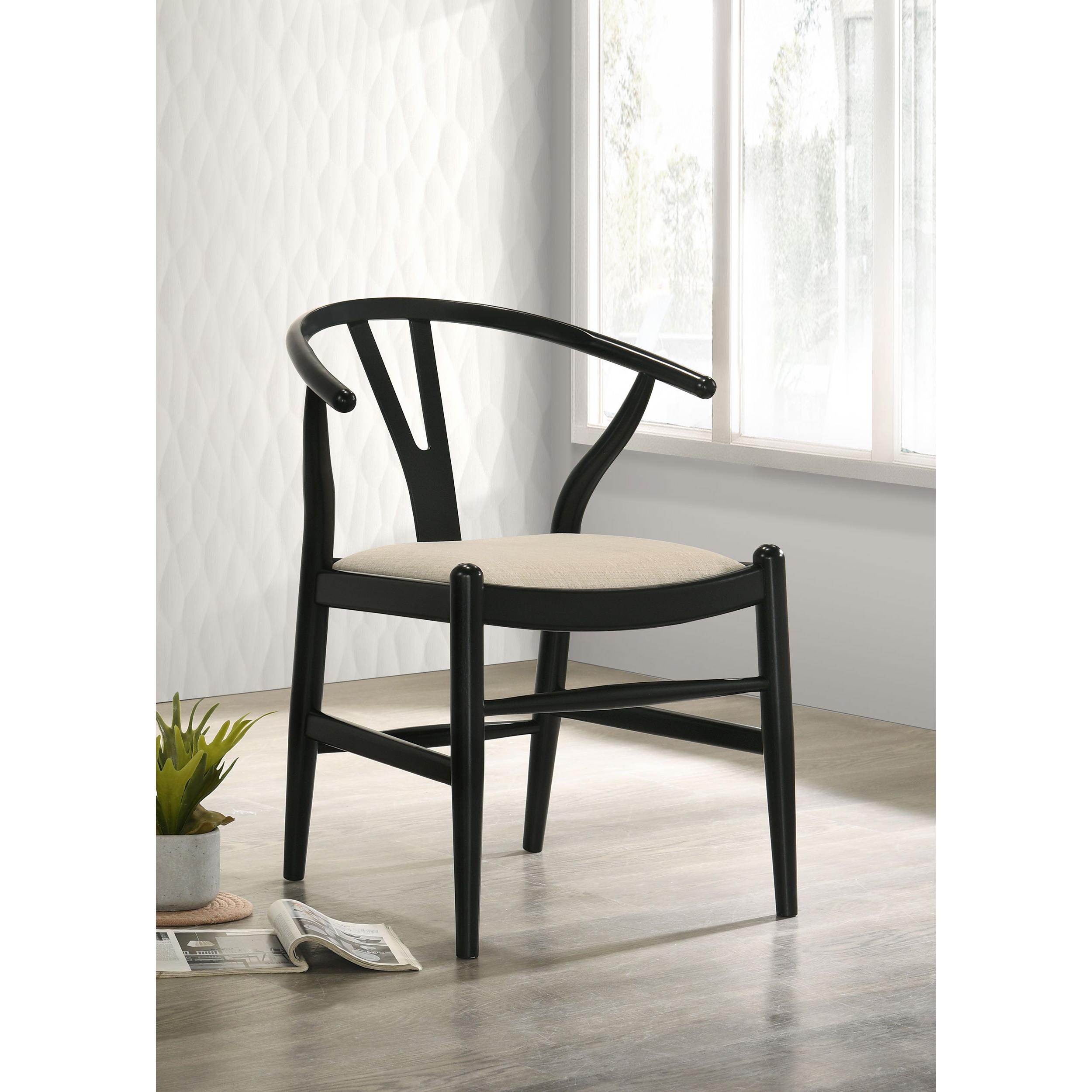 Coaster Furniture Crestmont 108482 Wood Wishbone Dining Side Chair - Black - Image 2