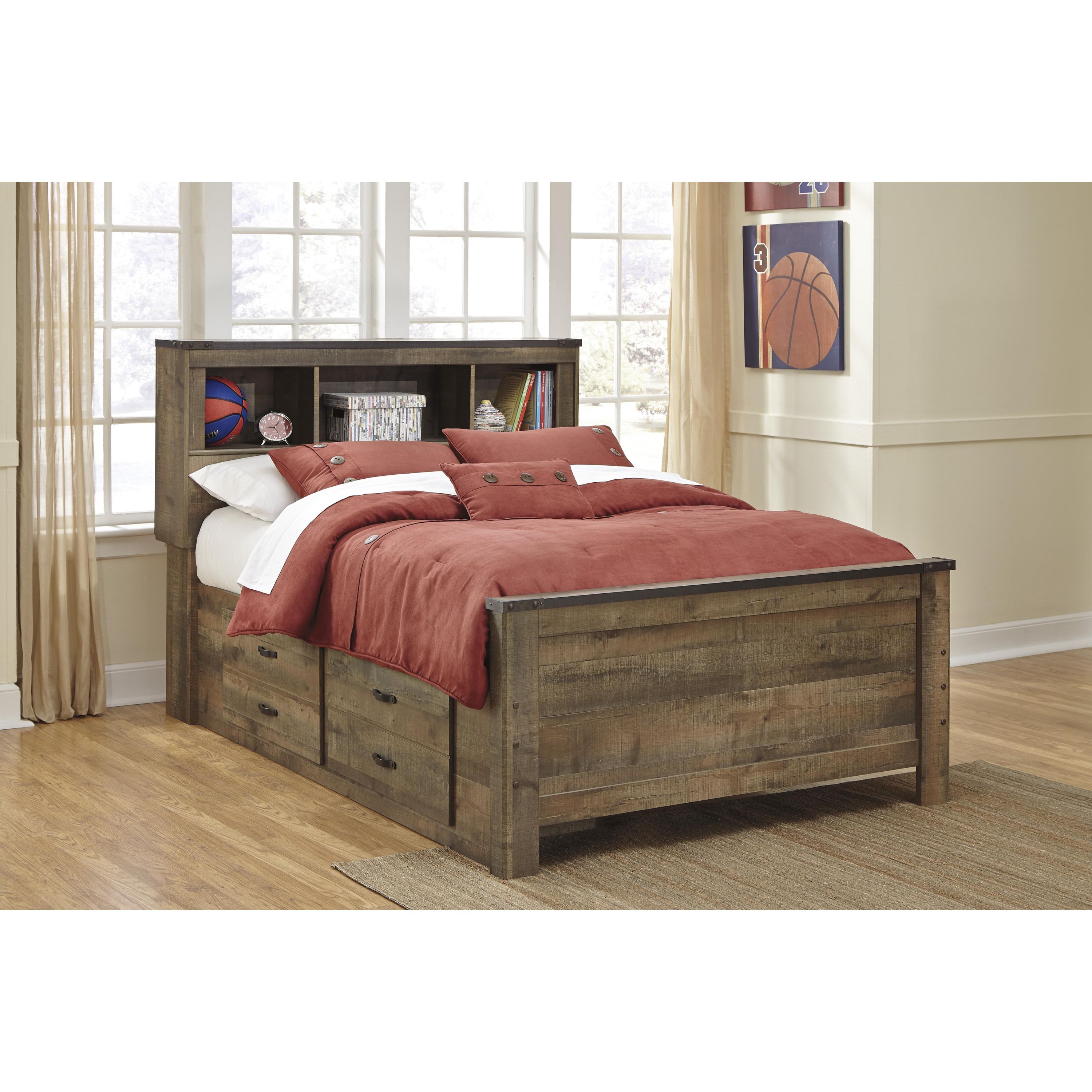 Signature Design by Ashley Trinell B446B79 Full Bookcase Bed with 2 Sided Storage - Image 2