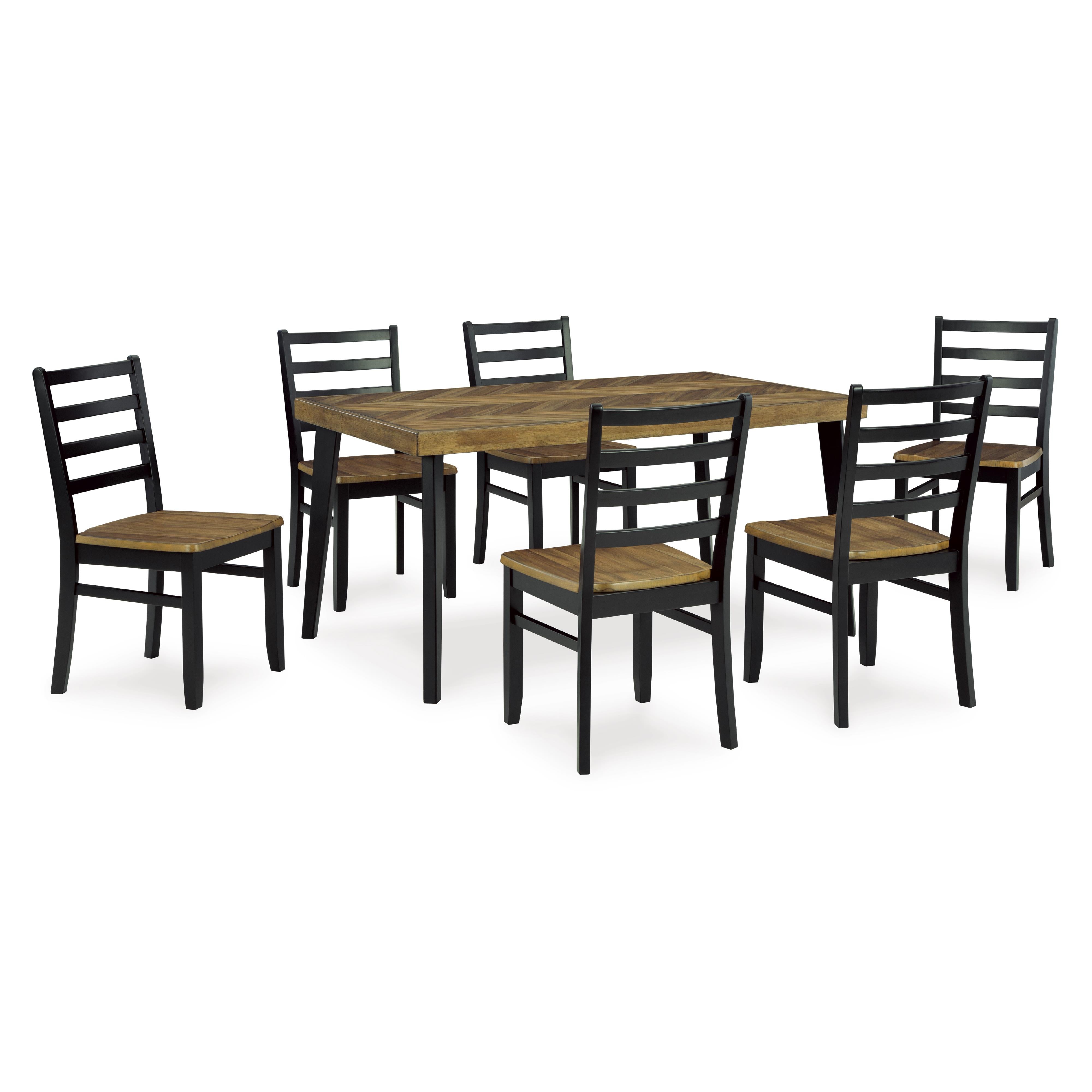 Signature Design by Ashley Blondon D413-425 Rectangular Dining Room Table Set - Image 1