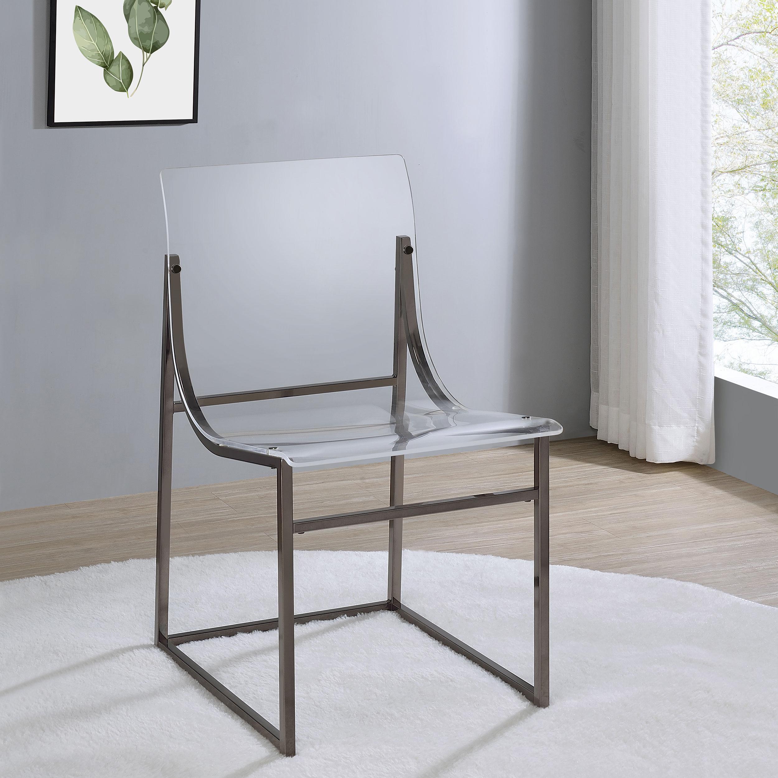Coaster Furniture Adino 121142 Acrylic Dining Side Chair - Black Nickel - Image 2