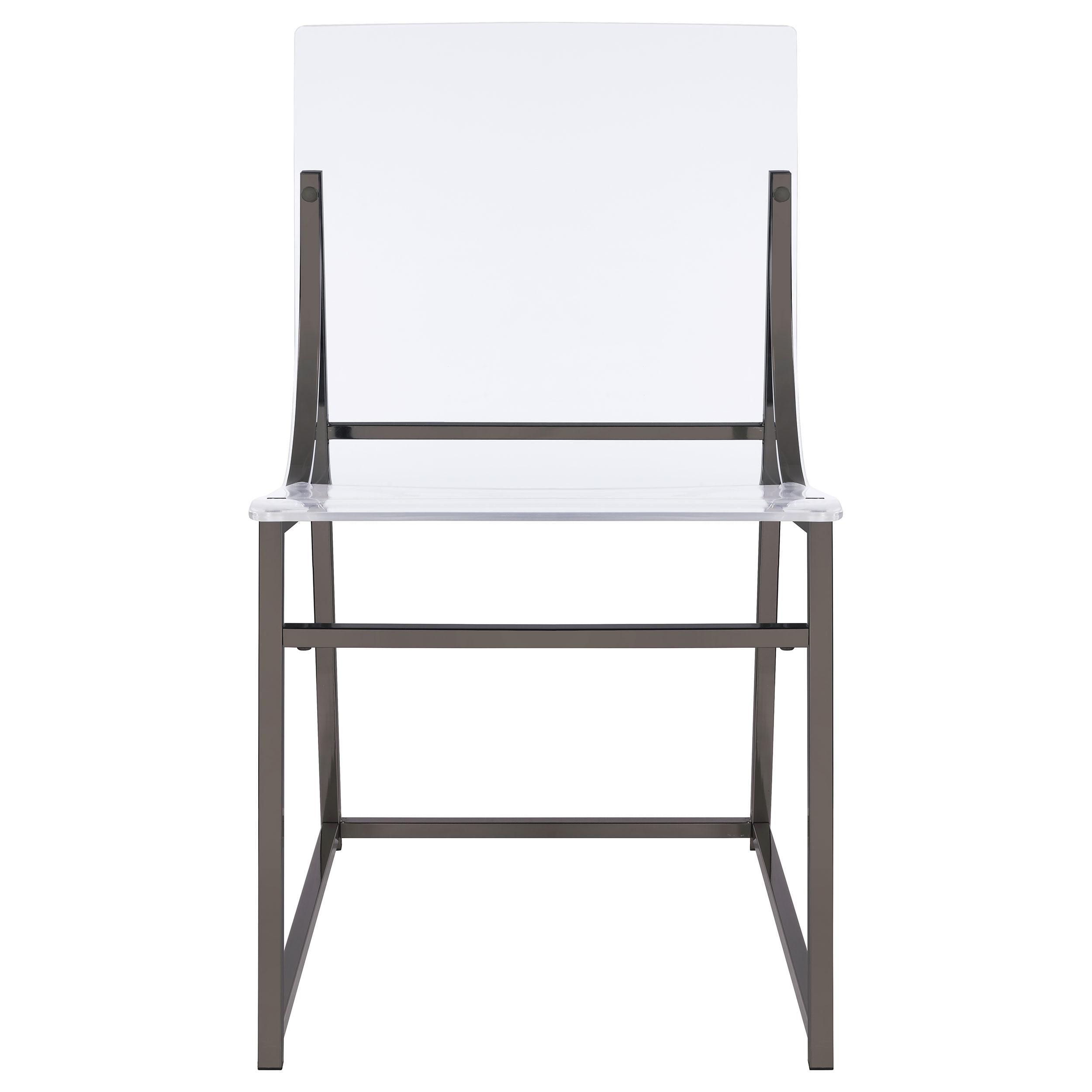 Coaster Furniture Adino 121142 Acrylic Dining Side Chair - Black Nickel - Image 3