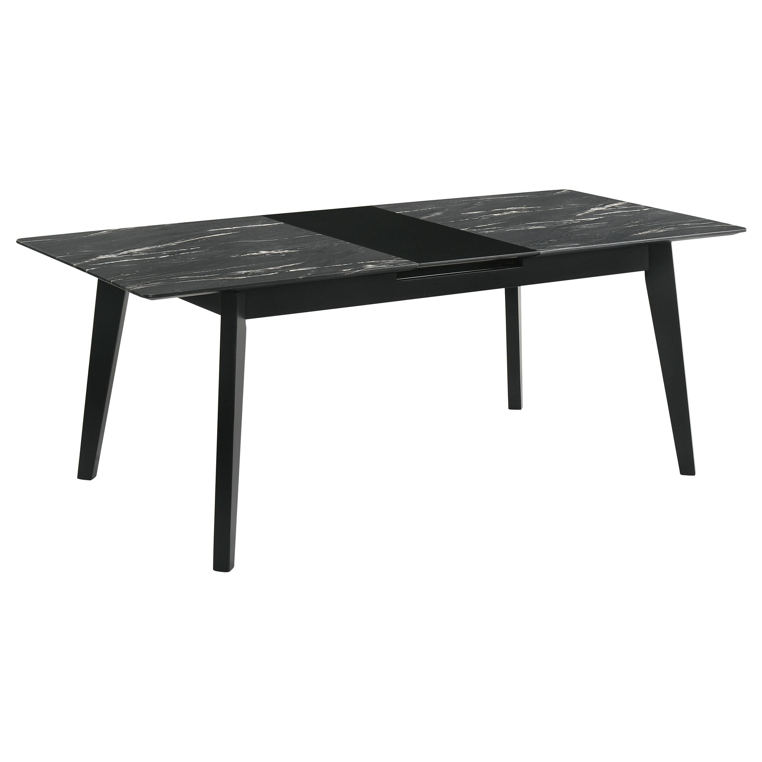 Coaster Furniture Crestmont 121251 78-inch Extension Dining Table - Black Faux Marble - Image 1