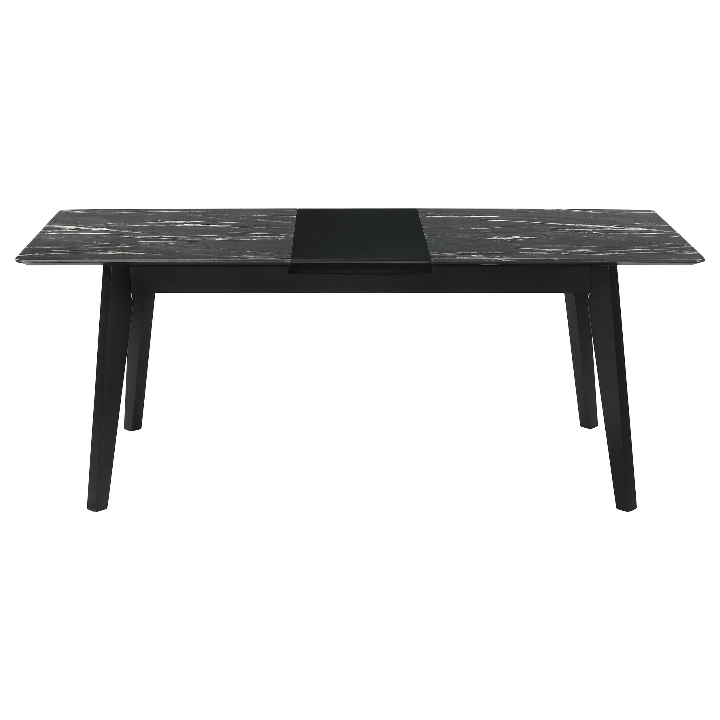 Coaster Furniture Crestmont 121251 78-inch Extension Dining Table - Black Faux Marble - Image 3