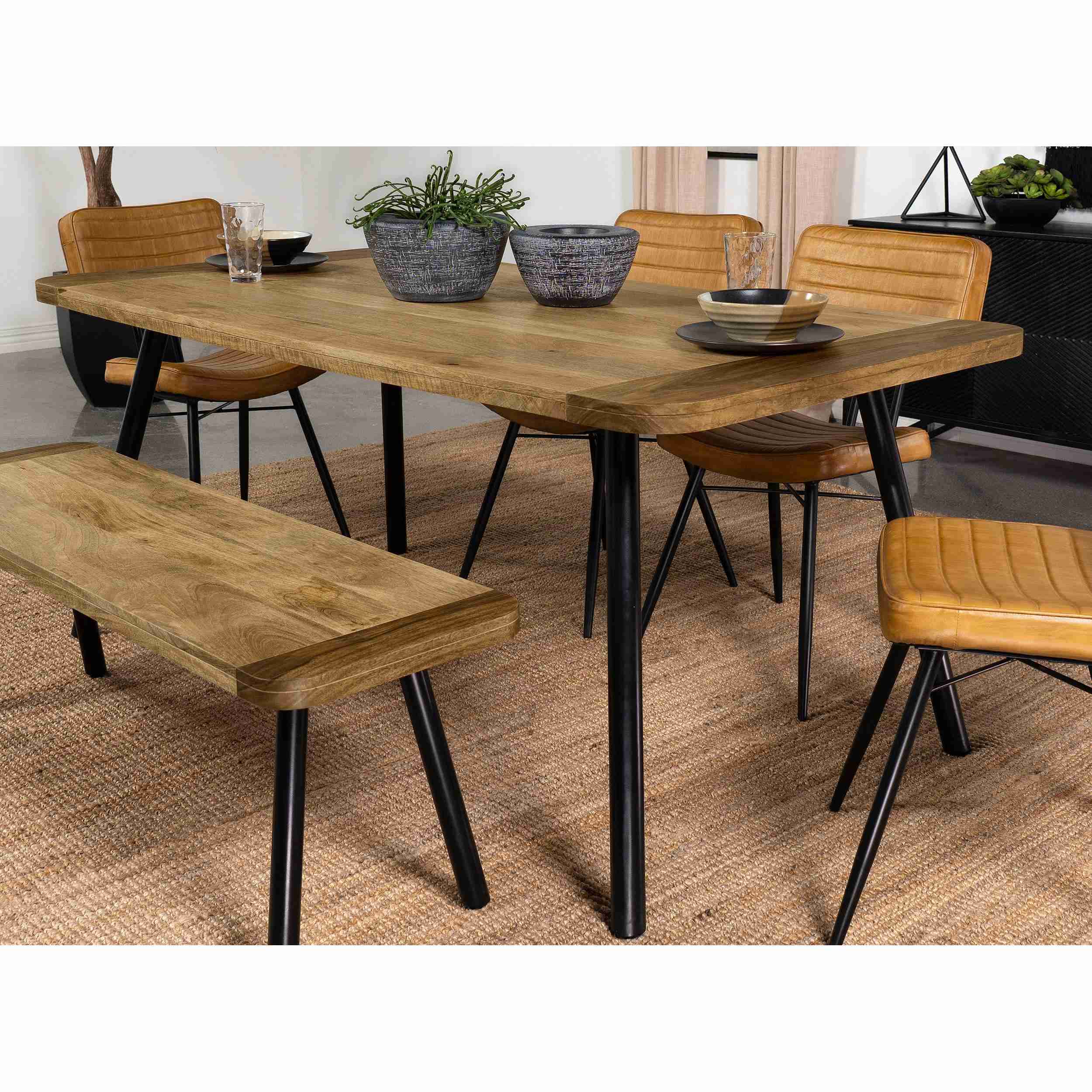 Coaster Furniture Maverick 123041 70-inch Solid Wood Dining Table - Natural Mango - Image 2