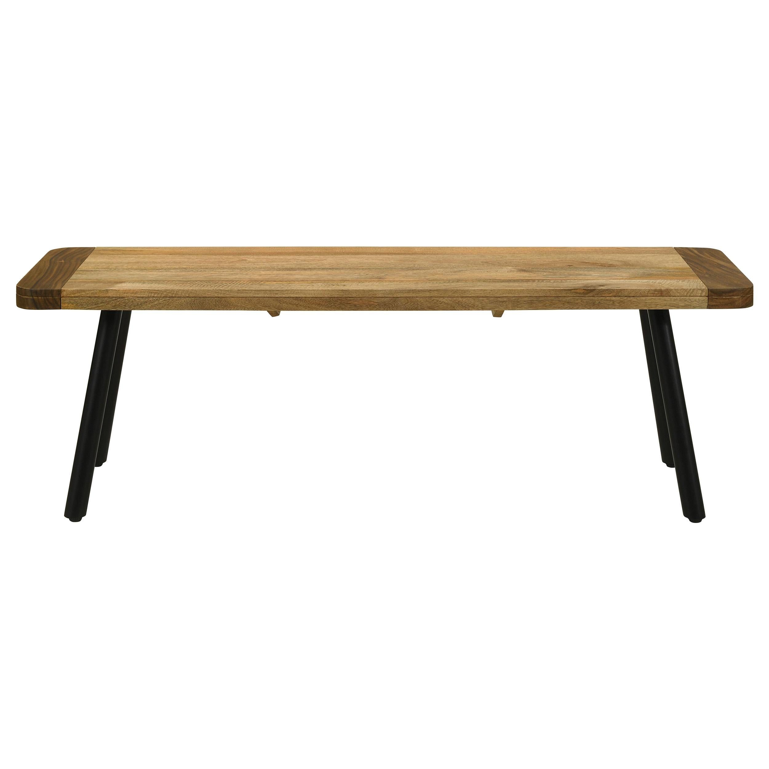 Coaster Furniture Maverick 123043 Wood Dining Bench - Natural Mango and Black - Image 3