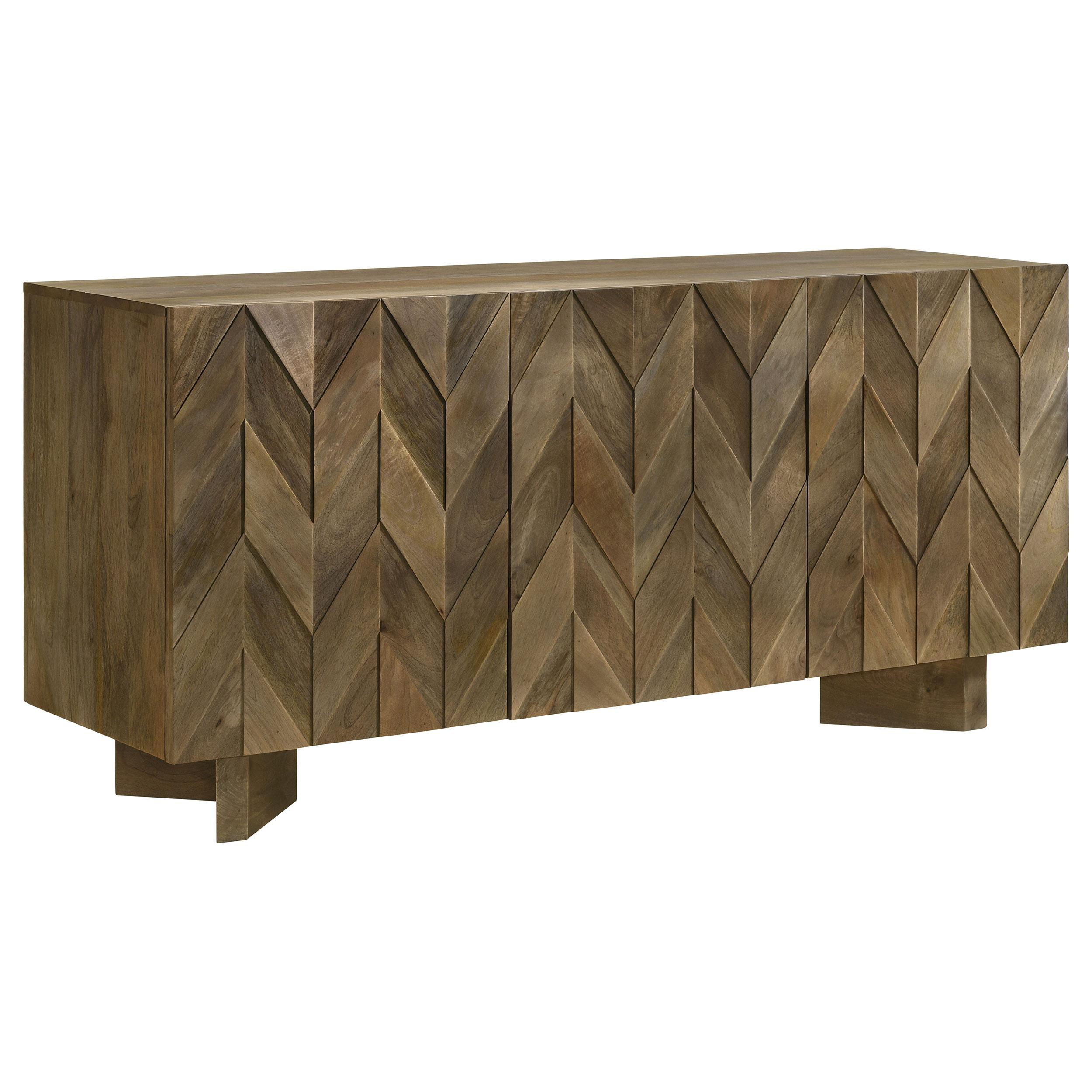 Coaster Furniture Tyler 130515 3-door Solid Wood Sideboard Buffet Cabinet - Mango Brown - Image 1