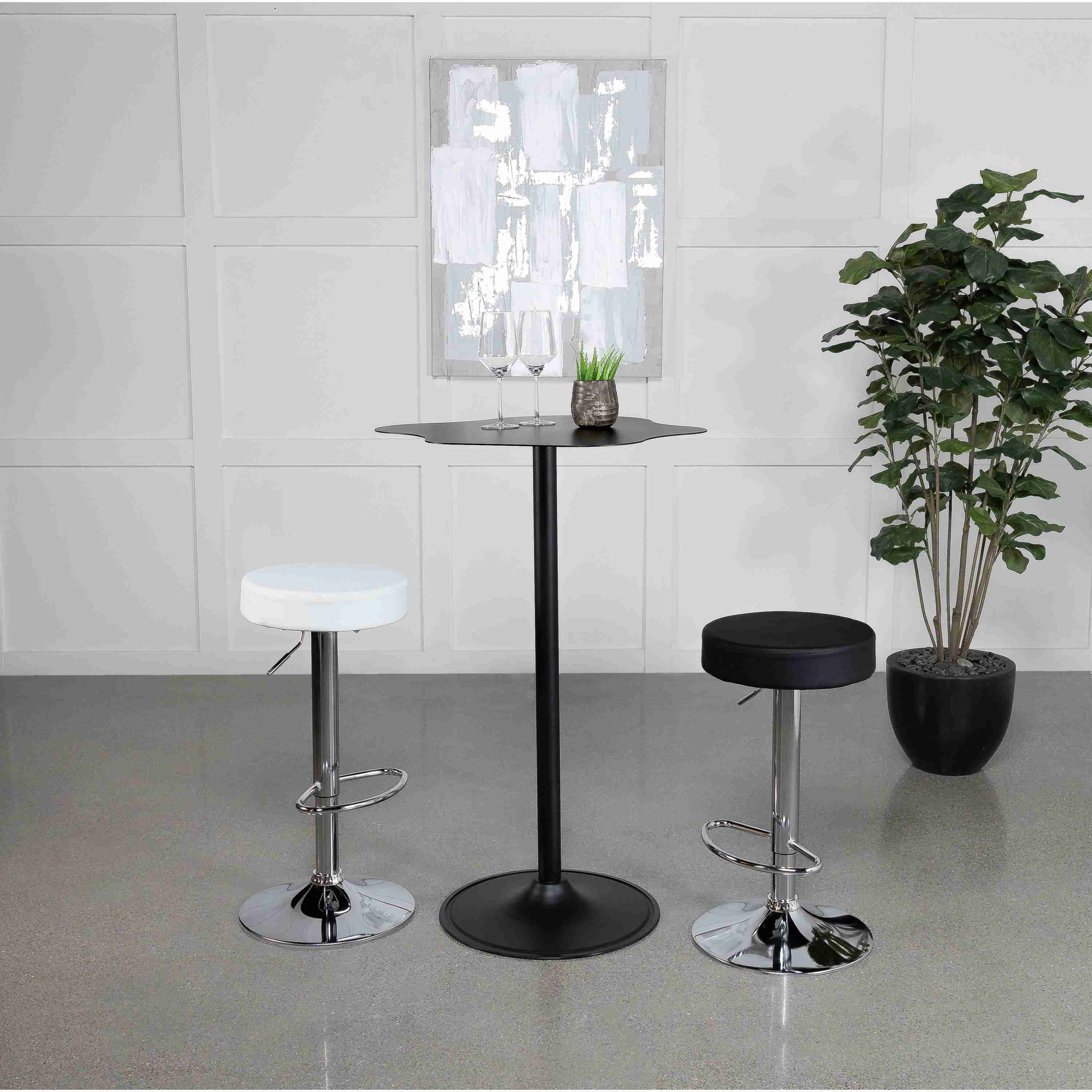 Coaster Furniture Keanu 182230 Curved 29-inch Cloud-Shaped Bistro Bar Table - Black - Image 2