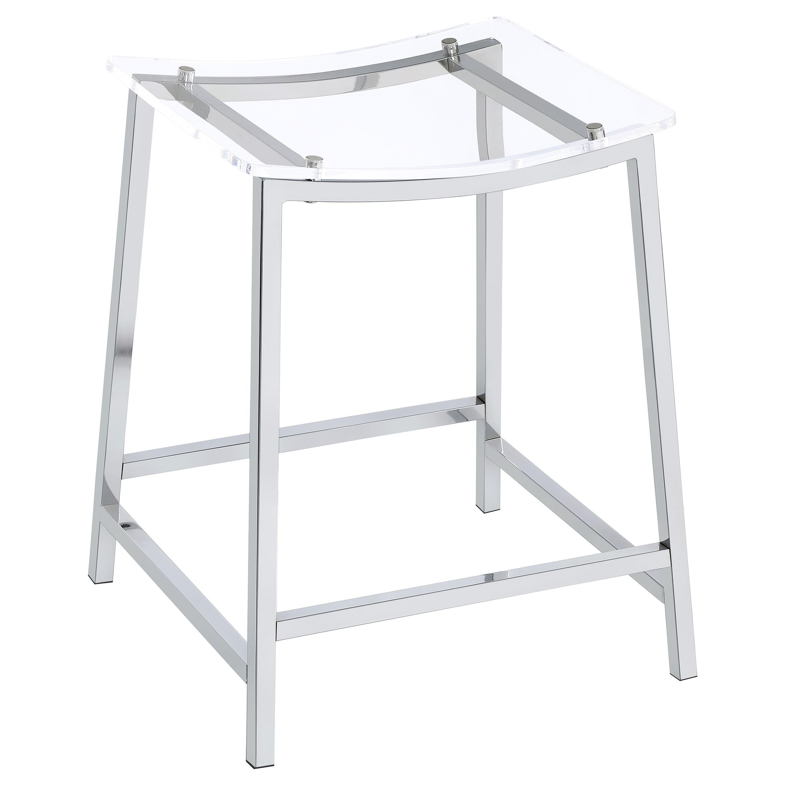 Coaster Furniture Jovani 182358 Acrylic Backless Counter Stool - Chrome - Image 1