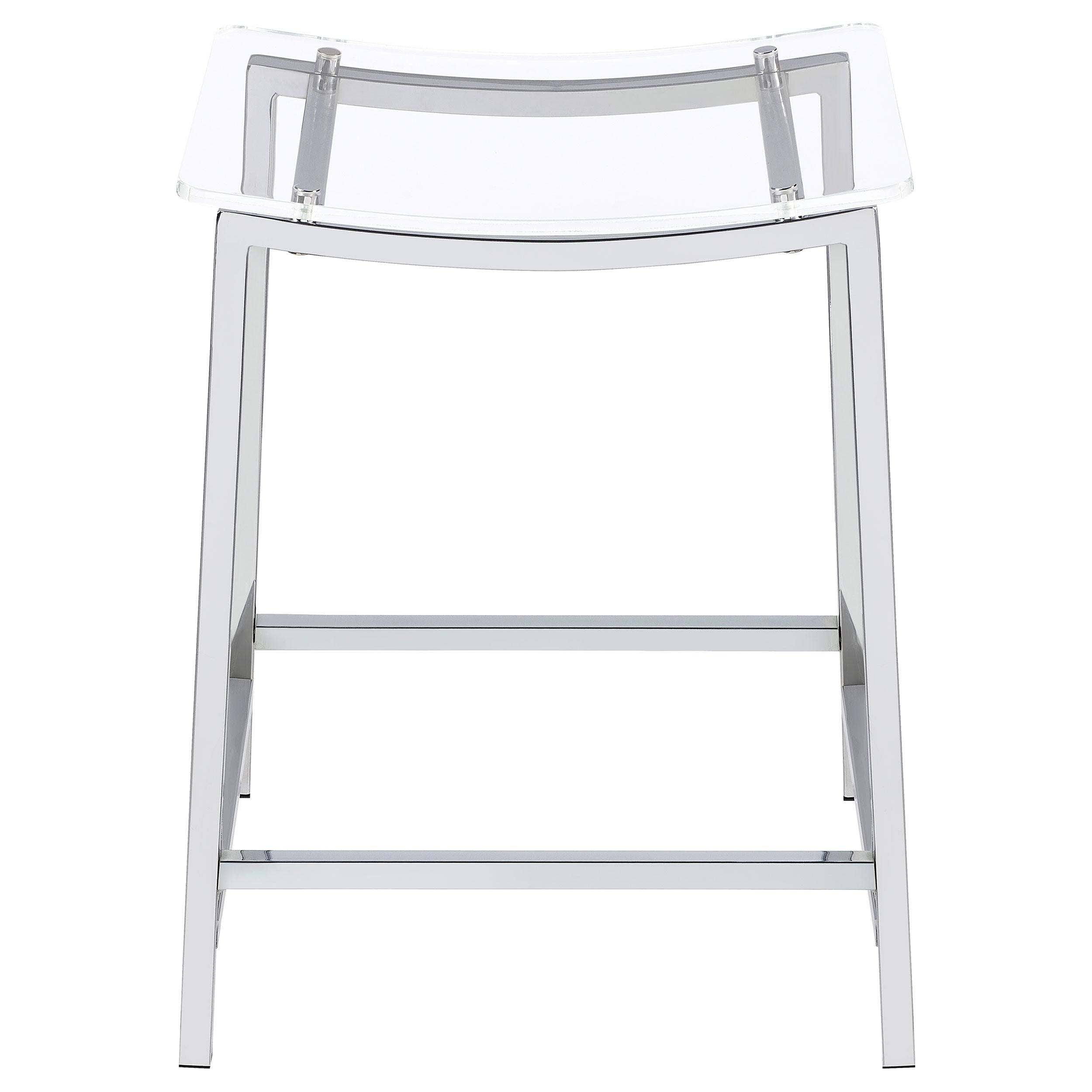 Coaster Furniture Jovani 182358 Acrylic Backless Counter Stool - Chrome - Image 3